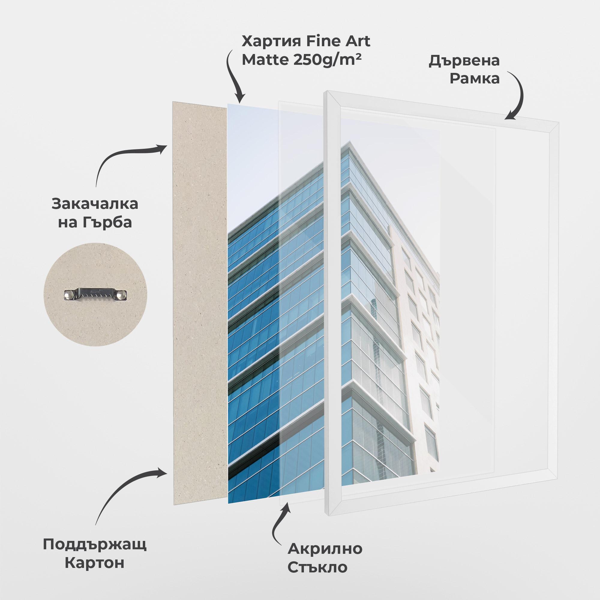 Рамкиран постер Blue Glass Tower mockup 1