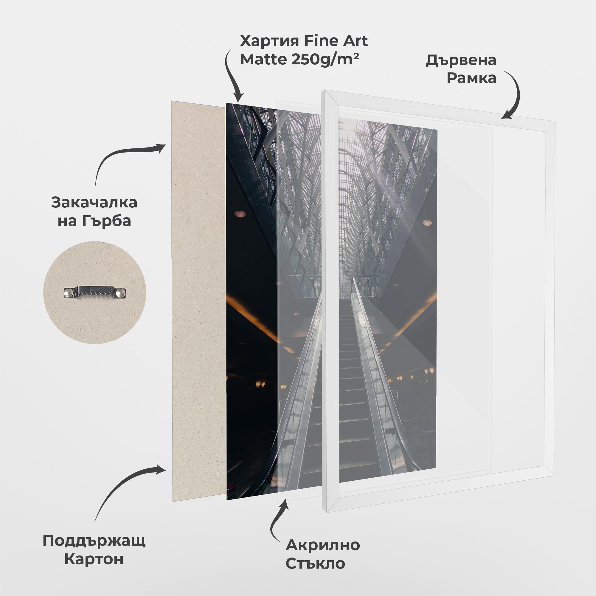 Рамкиран постер Grey Stairs Building mockup 1