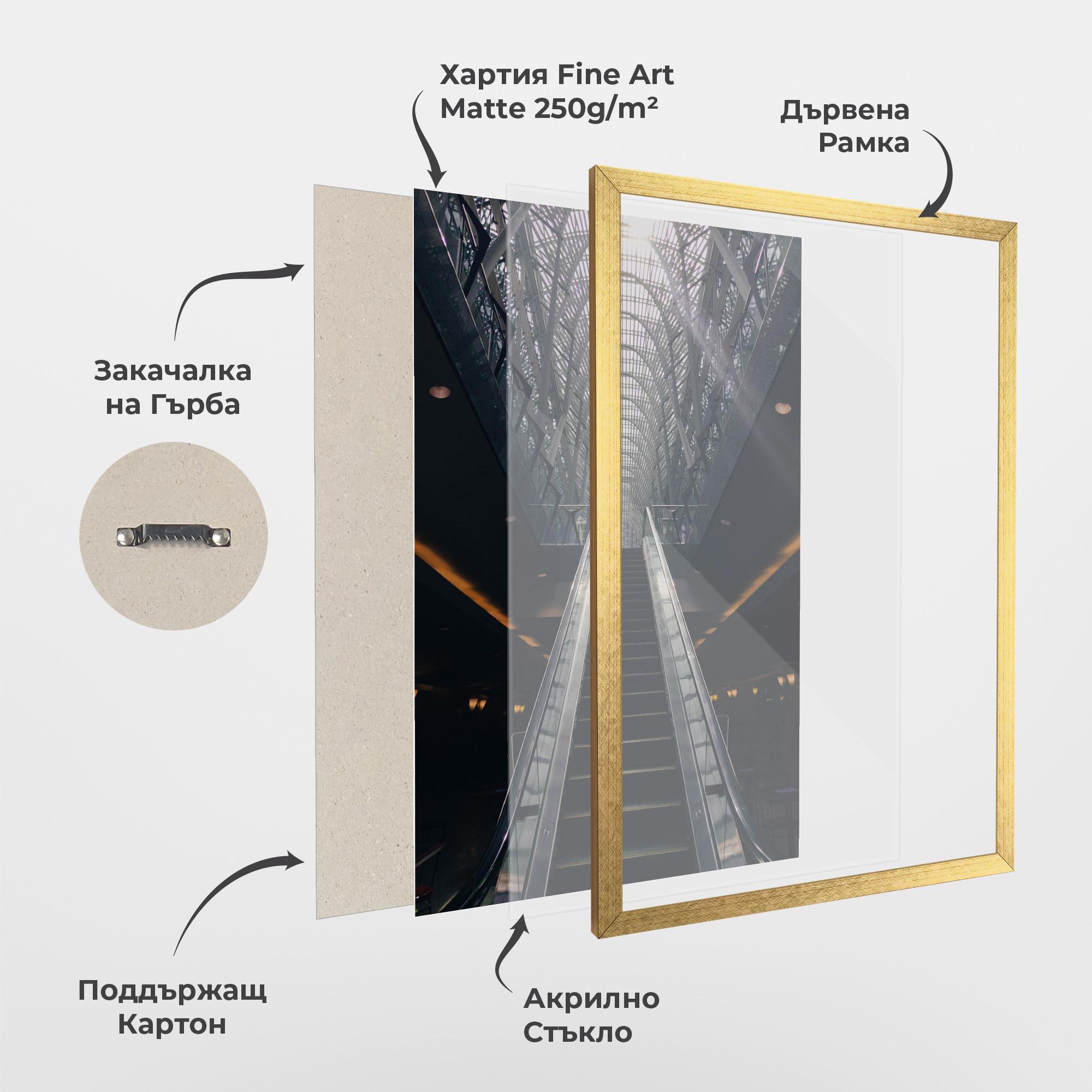 Рамкиран постер Grey Stairs Building mockup 1