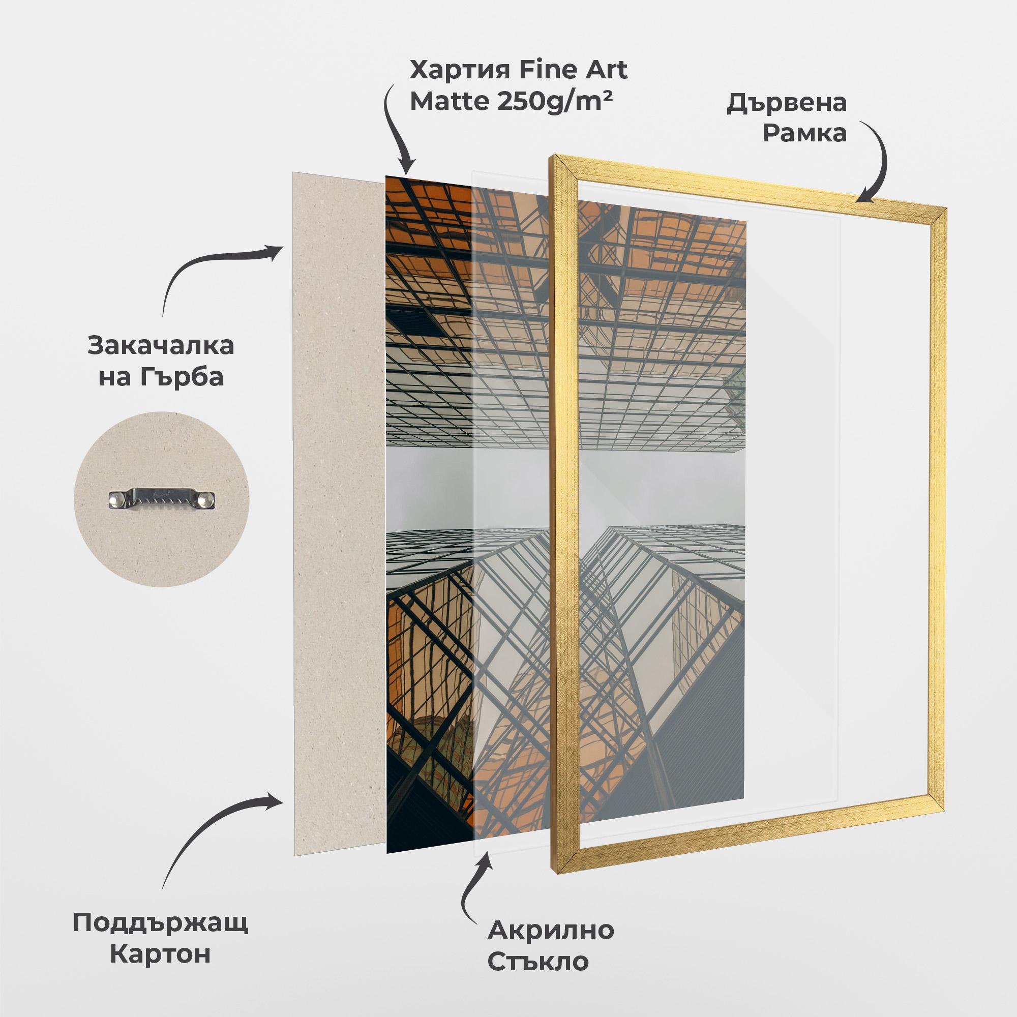 Рамкиран постер Orange Glass Building mockup 1