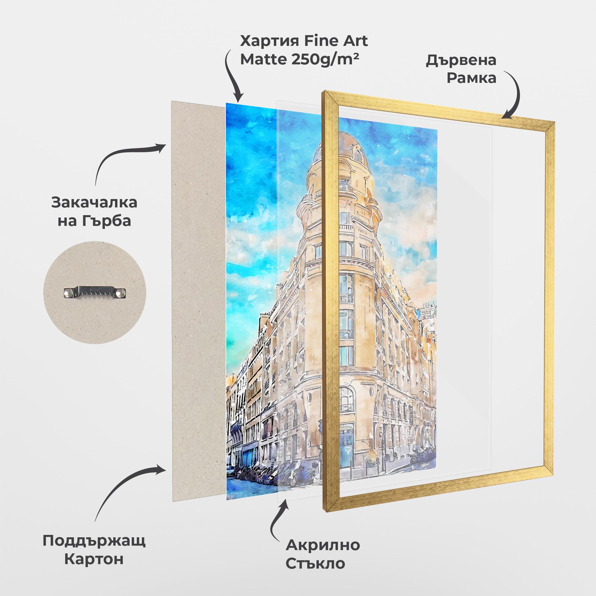 Рамкиран постер Paris Painting mockup 1