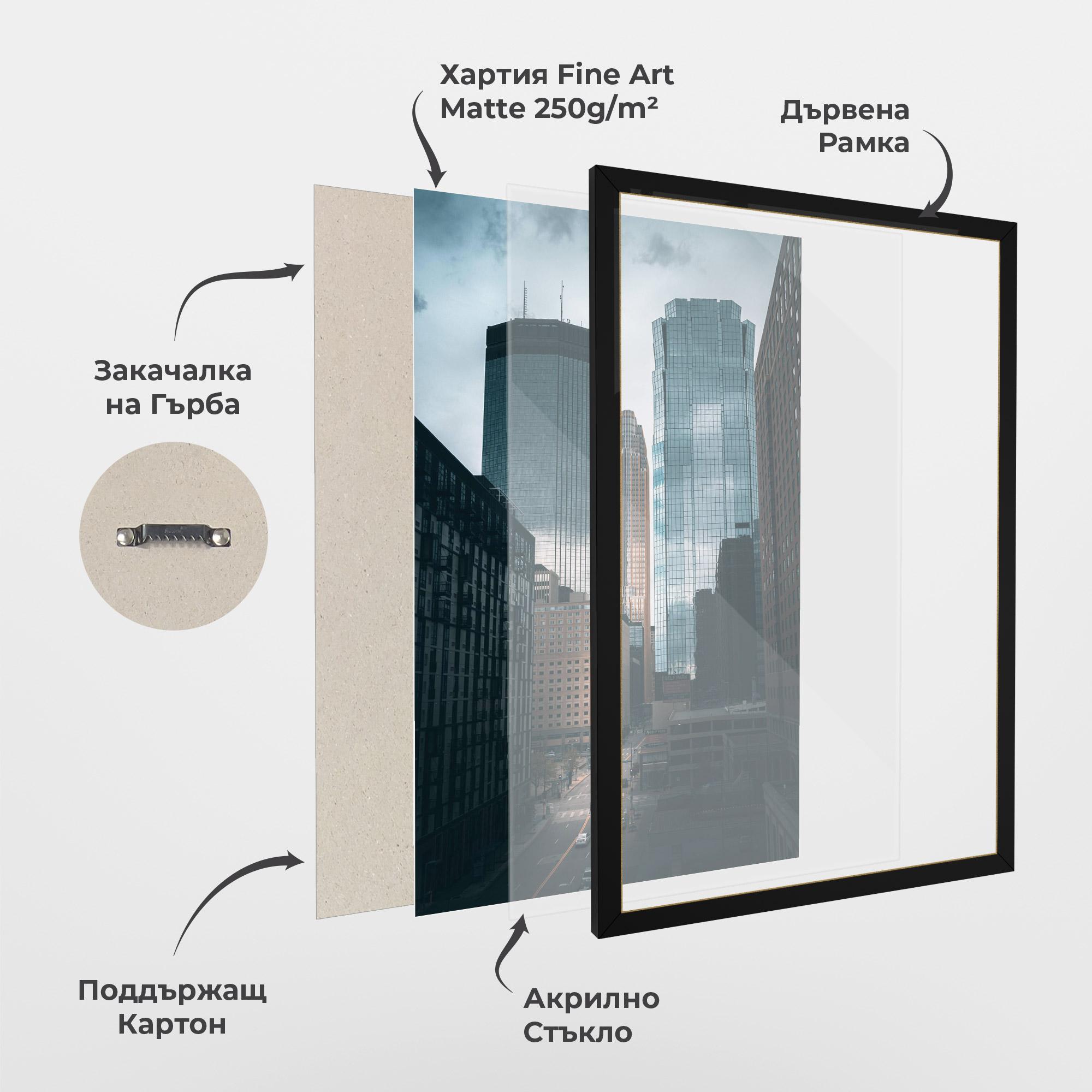 Рамкиран постер Big Blue Building mockup 1