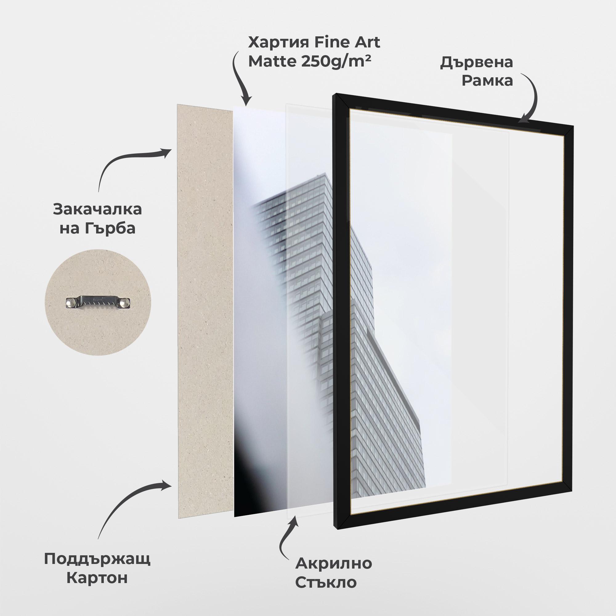 Рамкиран постер Grey White Building mockup 1