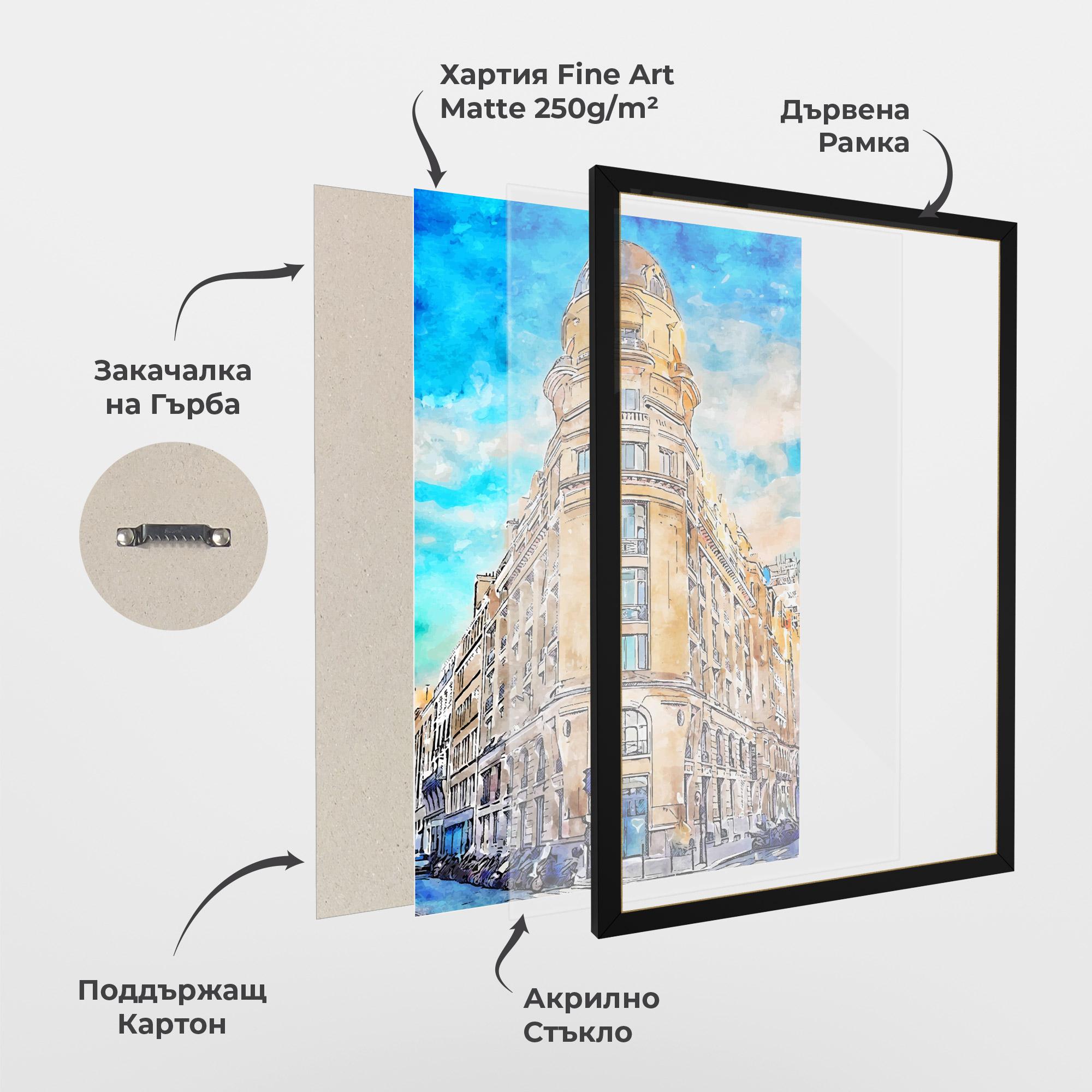 Рамкиран постер Paris Painting mockup 1