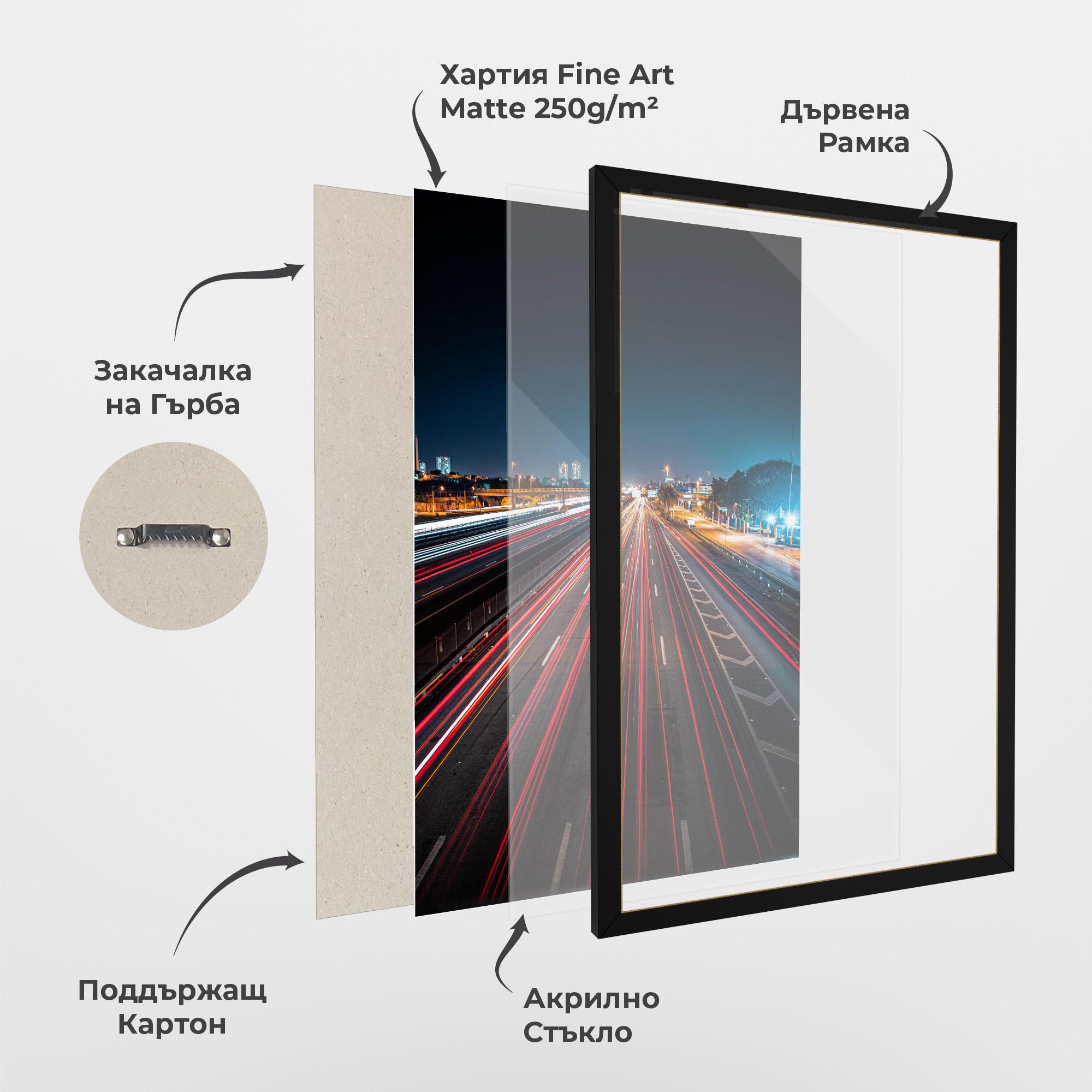 Рамкиран постер Red Car Lightgs mockup 1