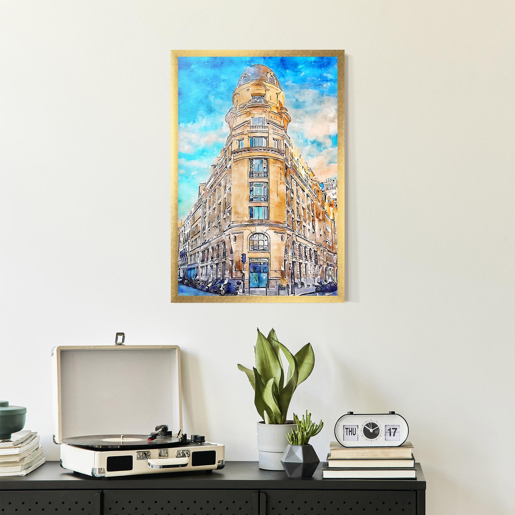 Рамкиран постер Paris Painting mockup 2