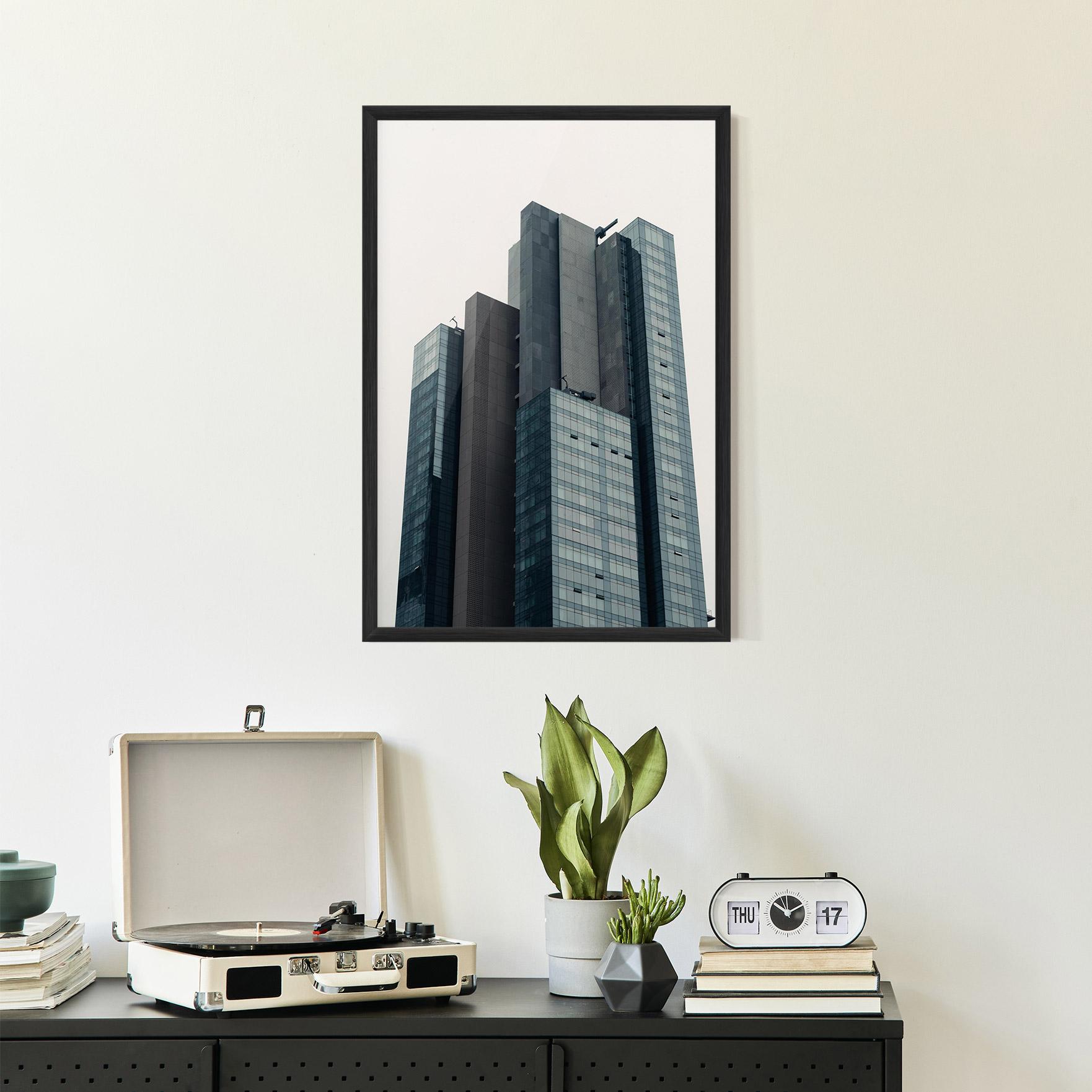 Рамкиран постер Blue High Building mockup 2