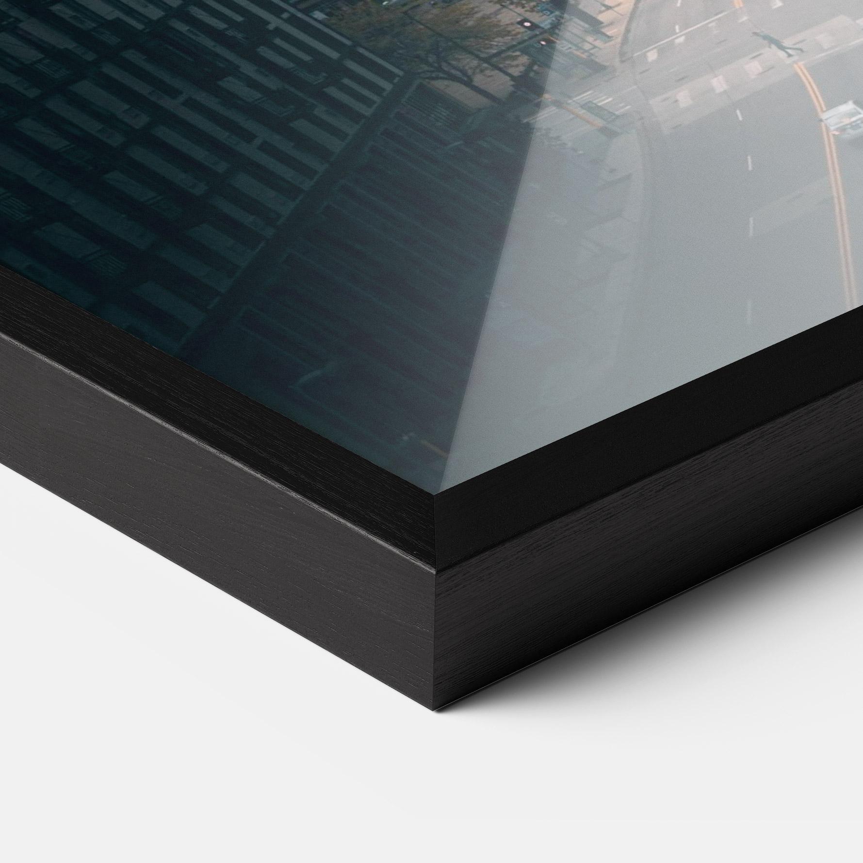 Рамкиран постер Big Blue Building mockup 3