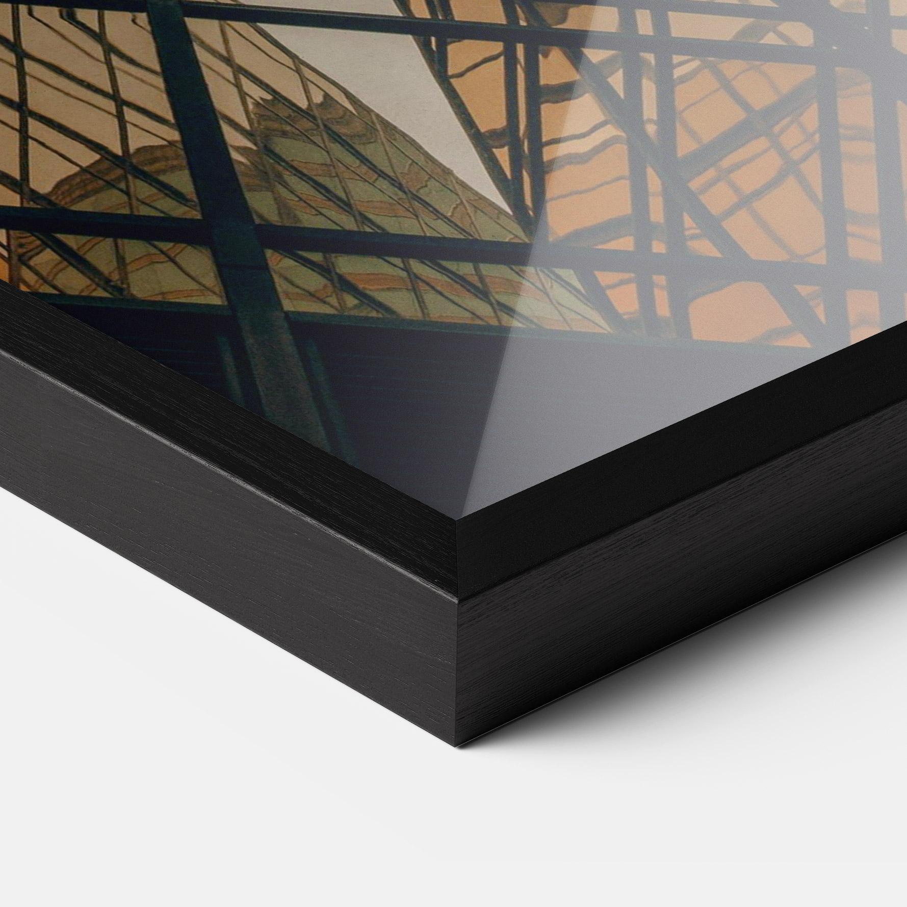 Рамкиран постер Orange Glass Building mockup 3