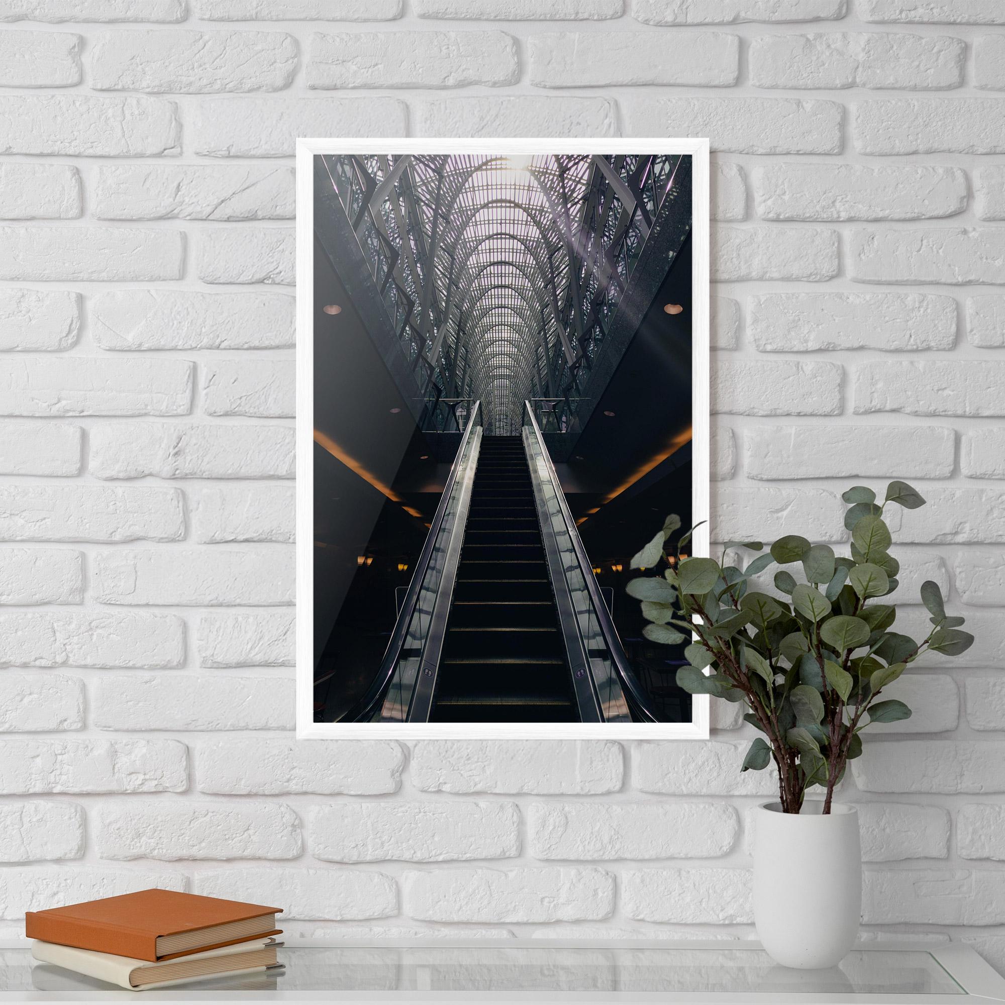 Рамкиран постер Grey Stairs Building mockup 5