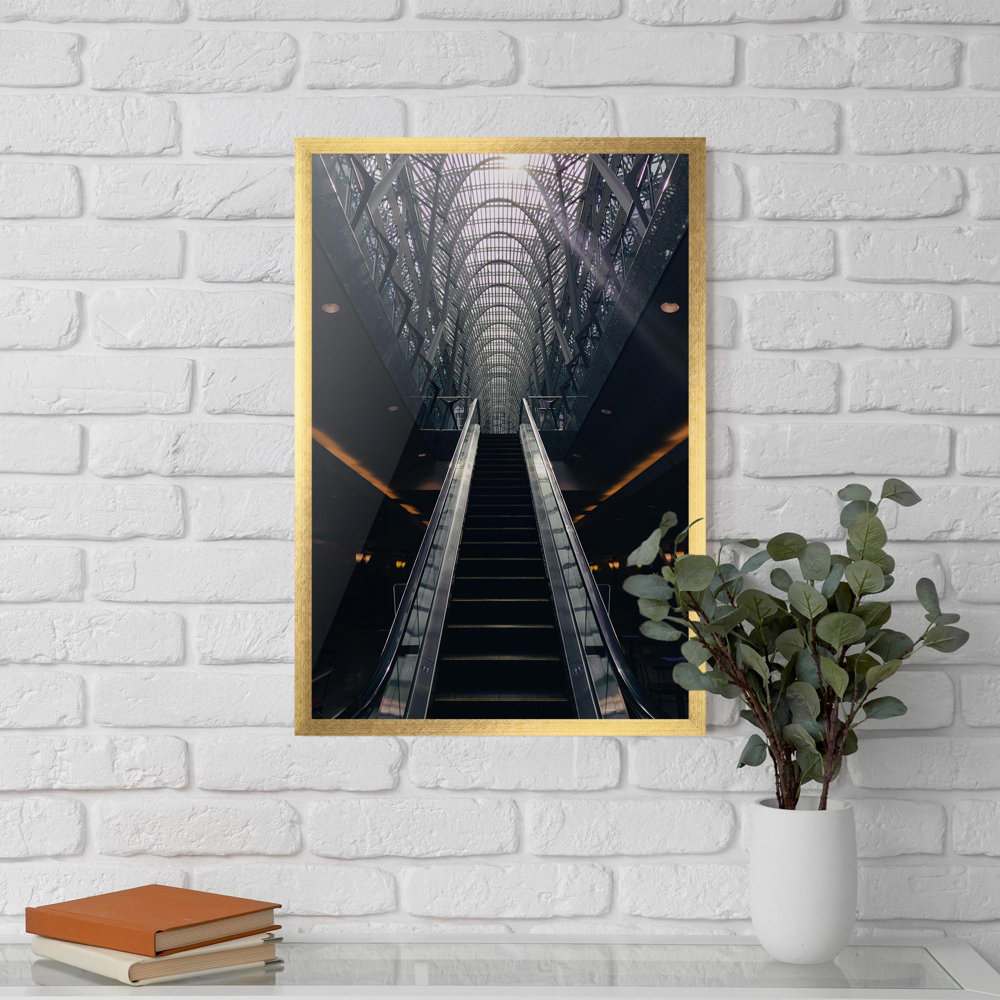 Рамкиран постер Grey Stairs Building mockup 5