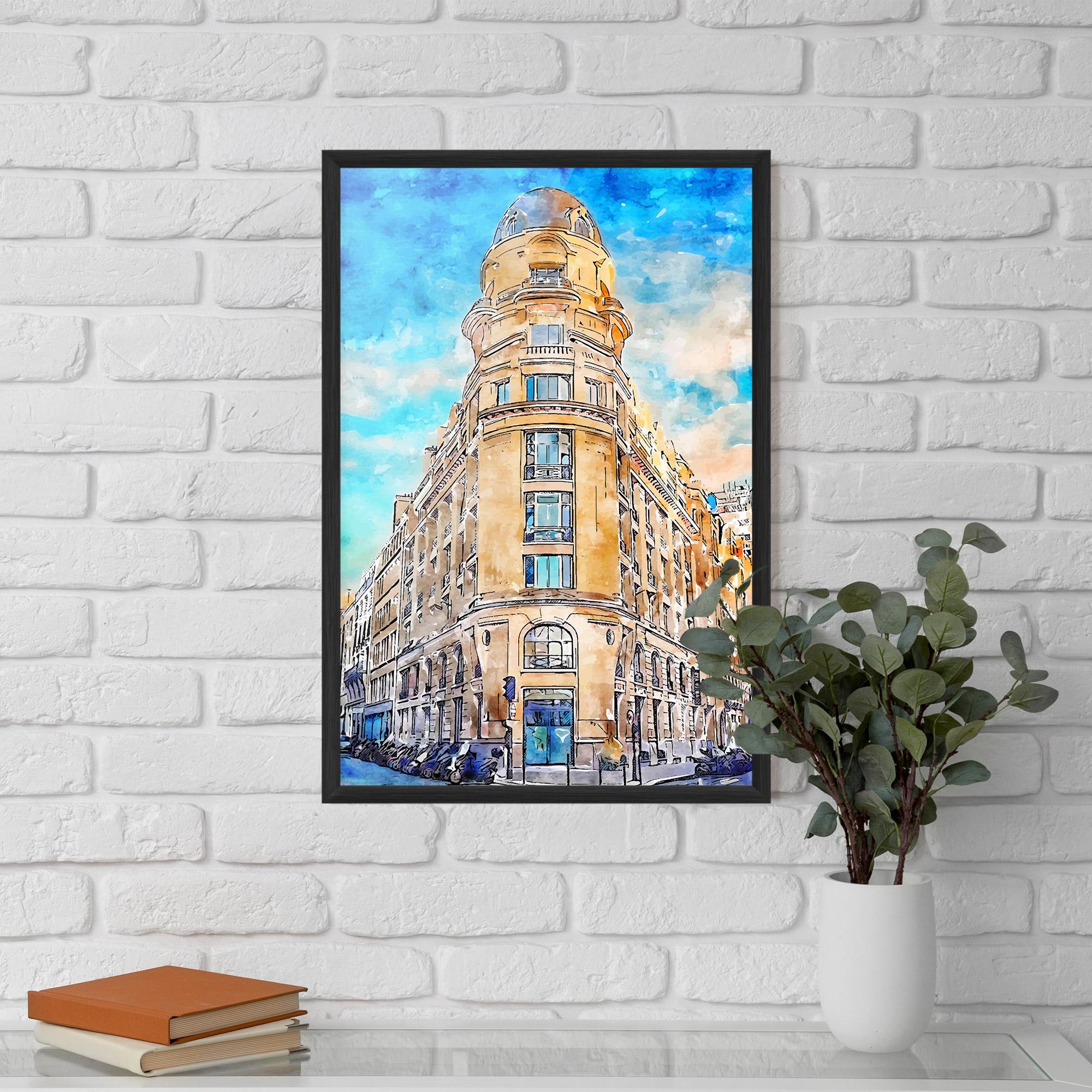 Рамкиран постер Paris Painting mockup 5