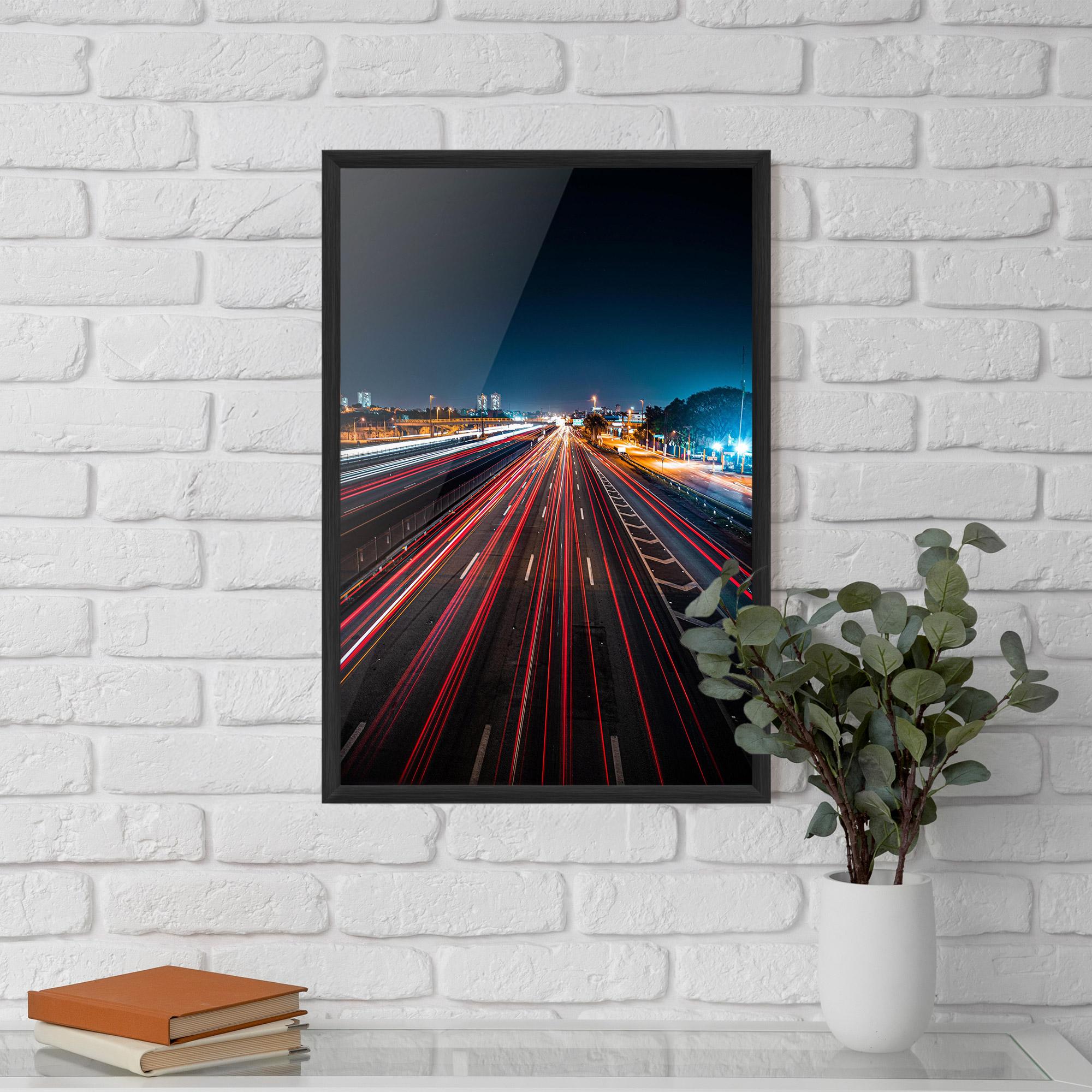 Рамкиран постер Red Car Lightgs mockup 5