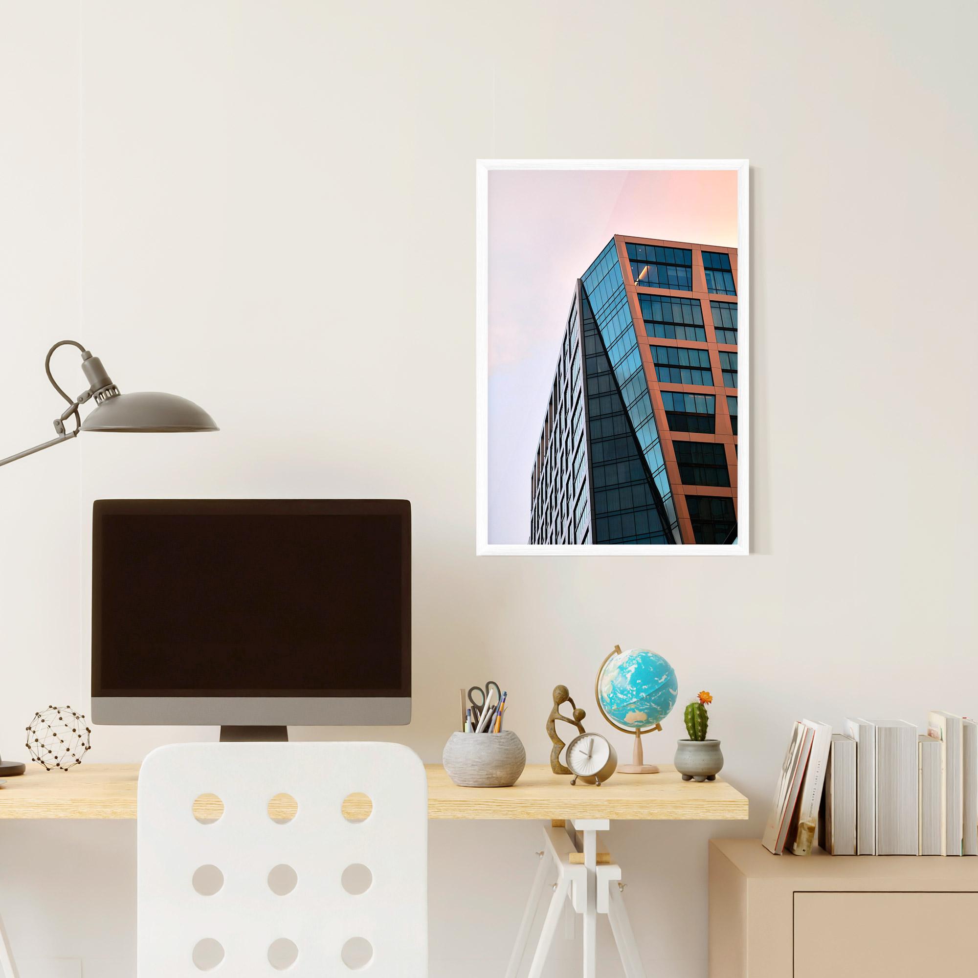 Рамкиран постер Blue Glass Building mockup 6