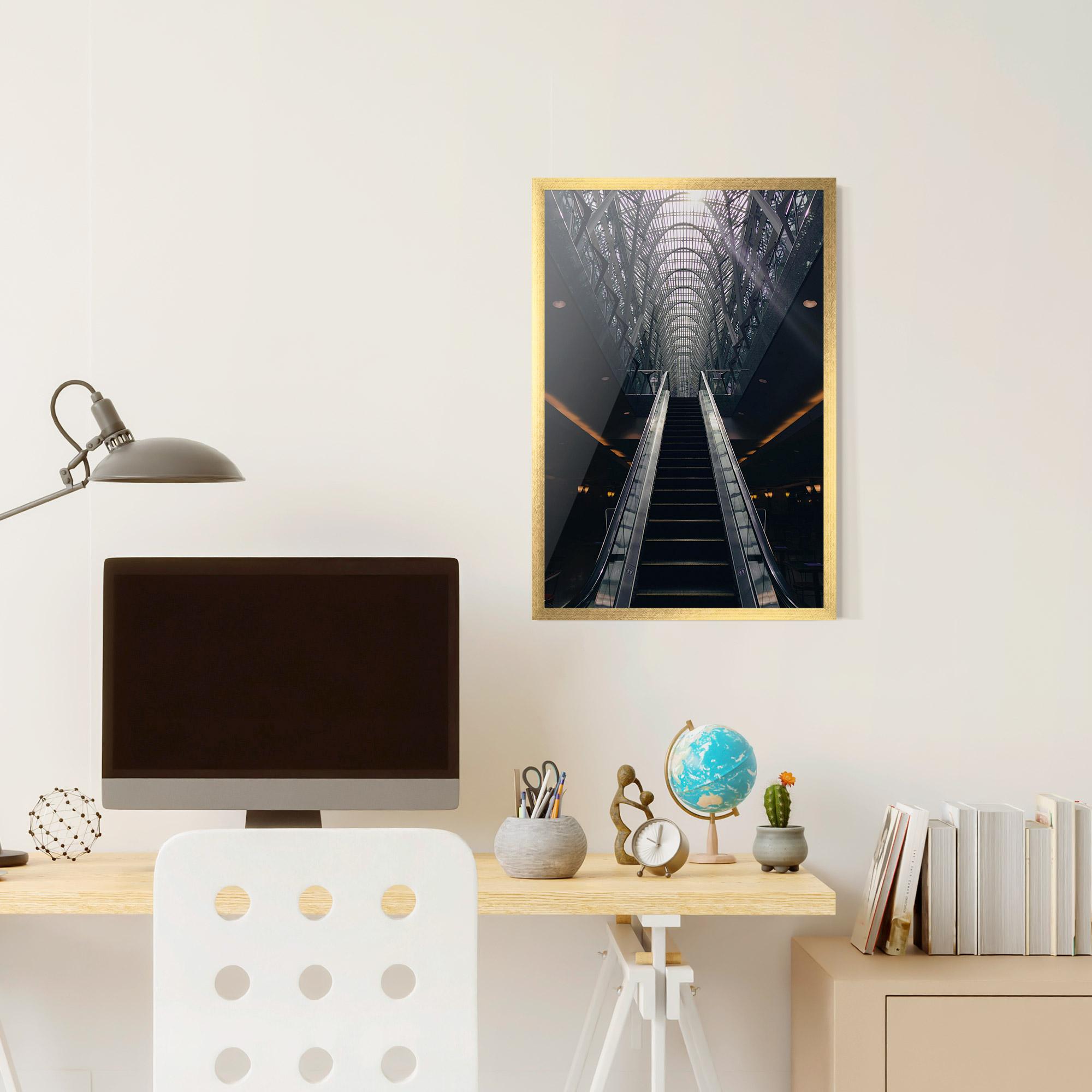 Рамкиран постер Grey Stairs Building mockup 6