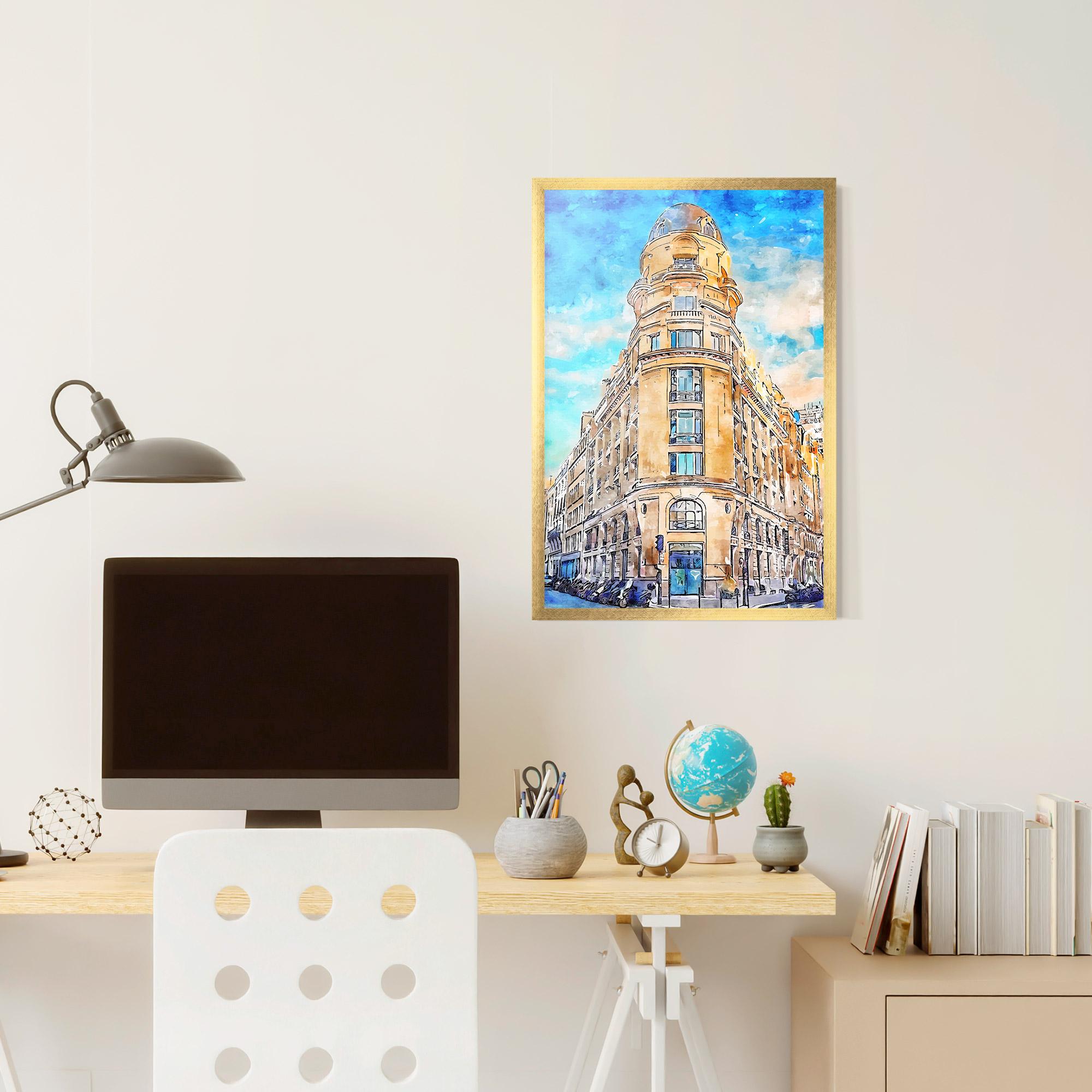 Рамкиран постер Paris Painting mockup 6