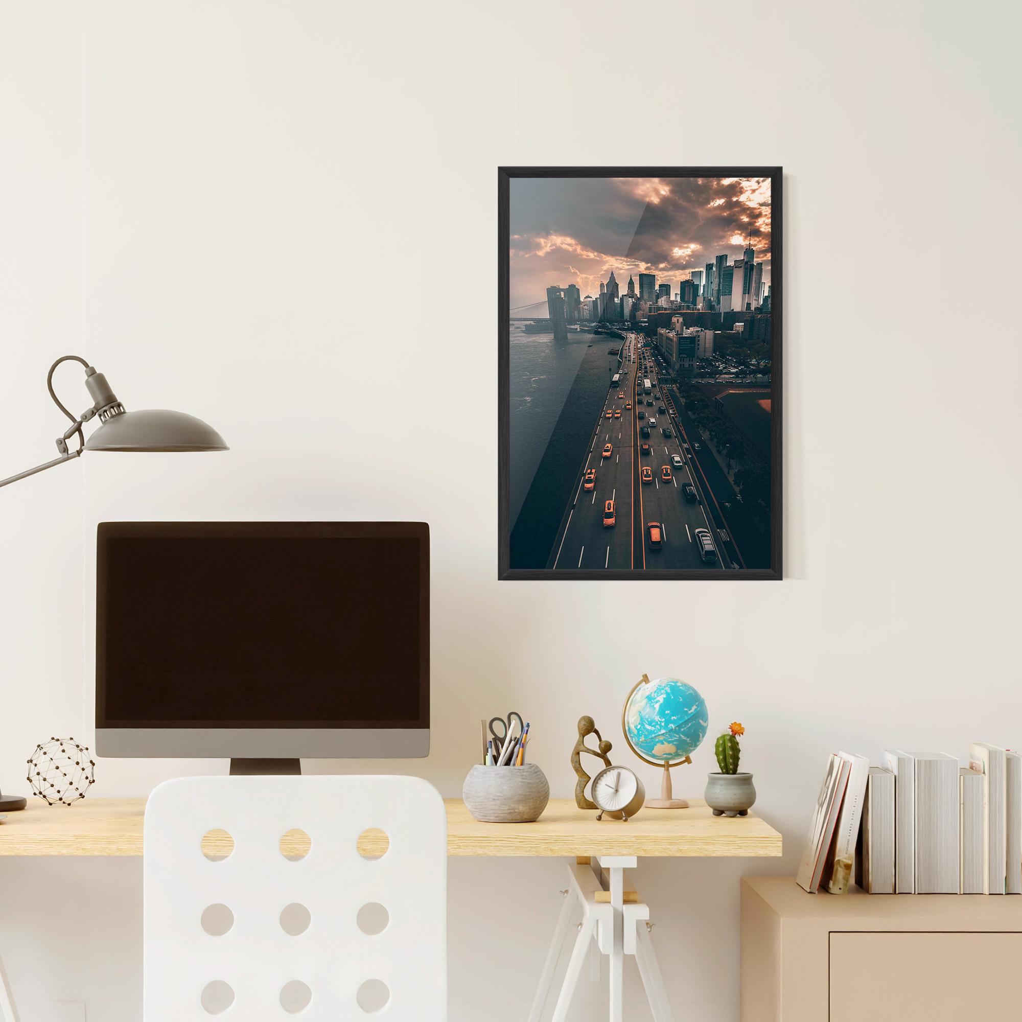 Рамкиран постер Above City mockup 6