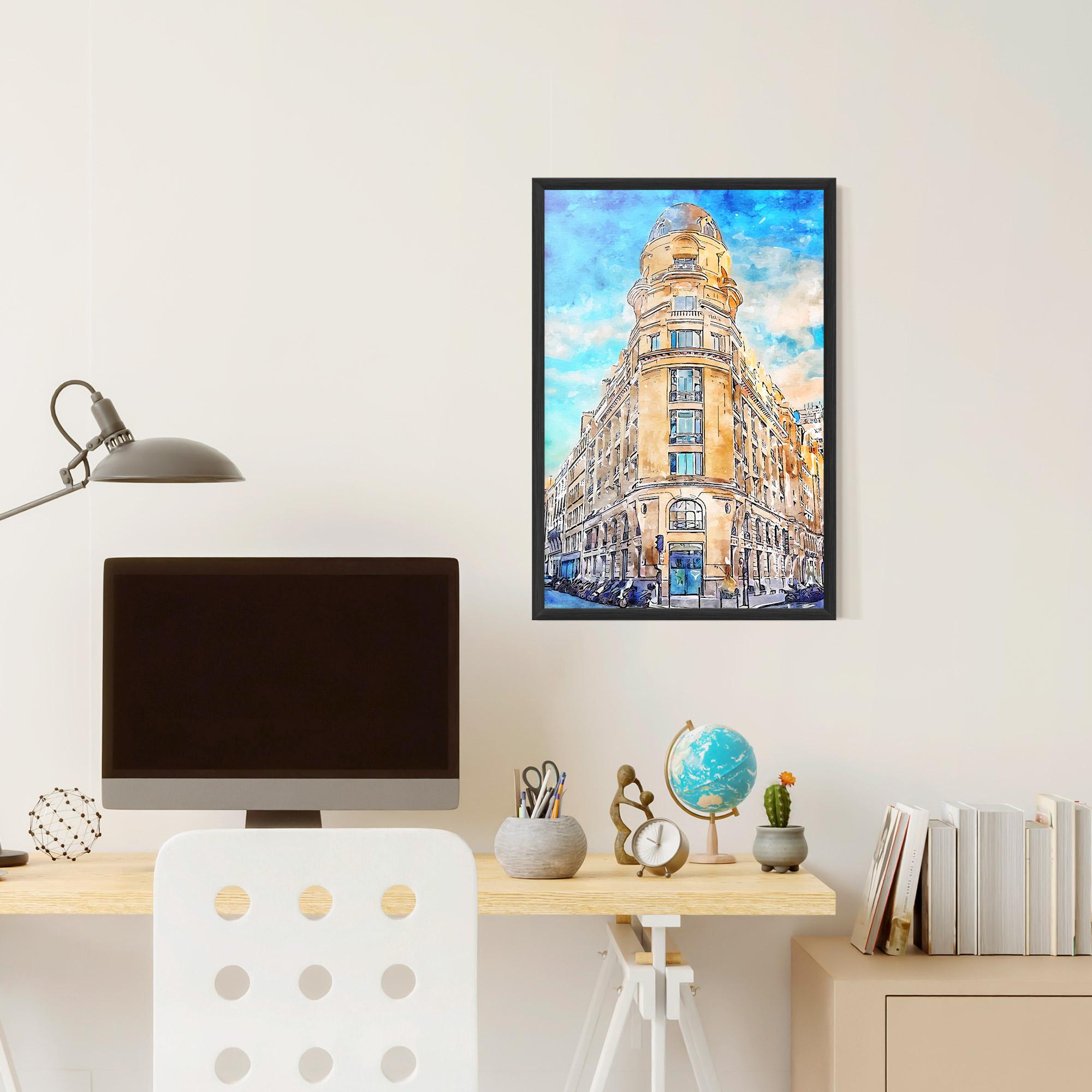 Рамкиран постер Paris Painting mockup 6