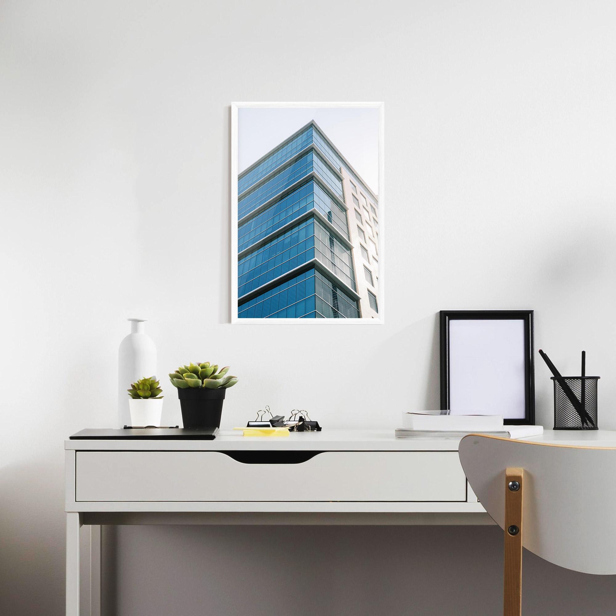 Рамкиран постер Blue Glass Tower mockup 7