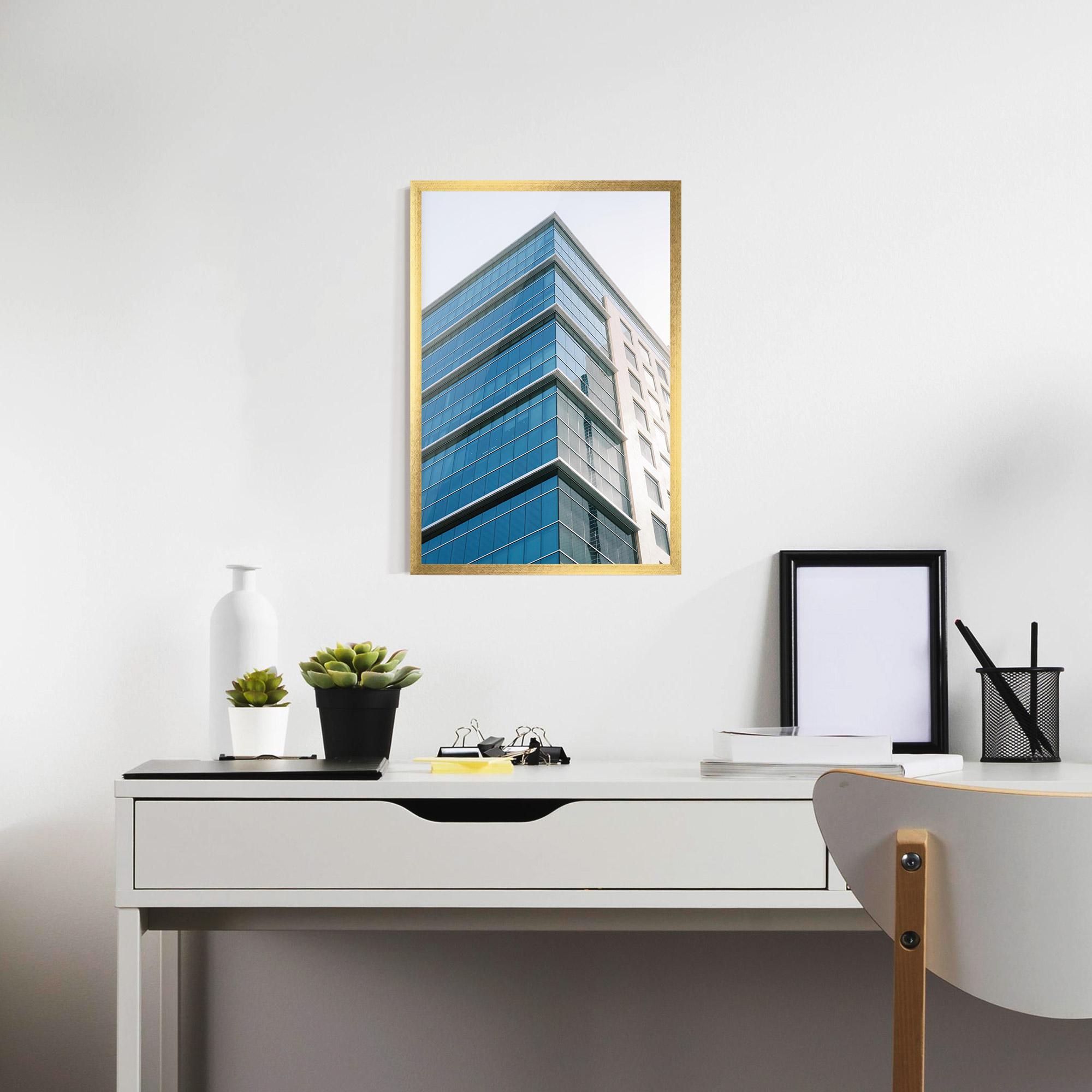 Рамкиран постер Blue Glass Tower mockup 7