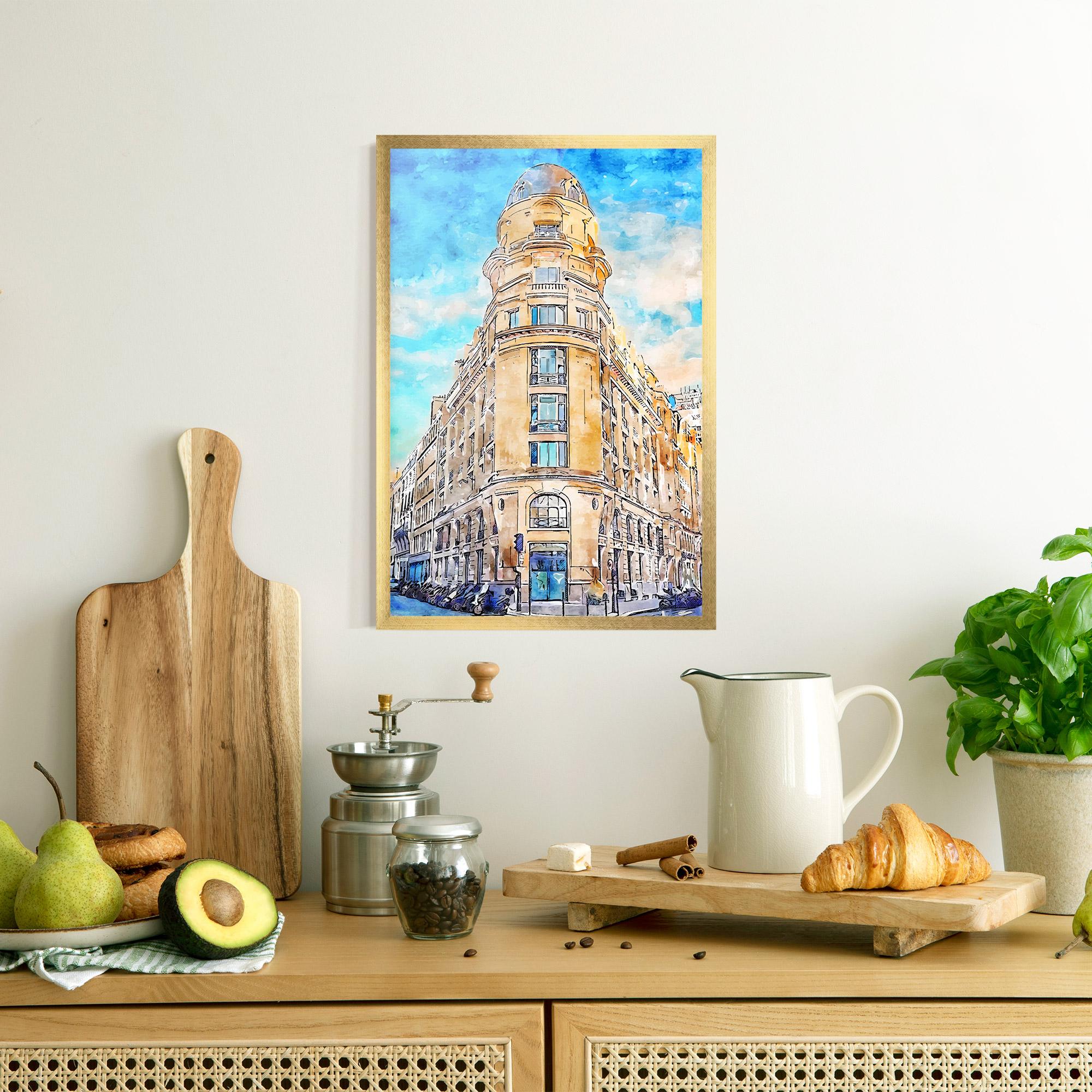 Рамкиран постер Paris Painting mockup 8