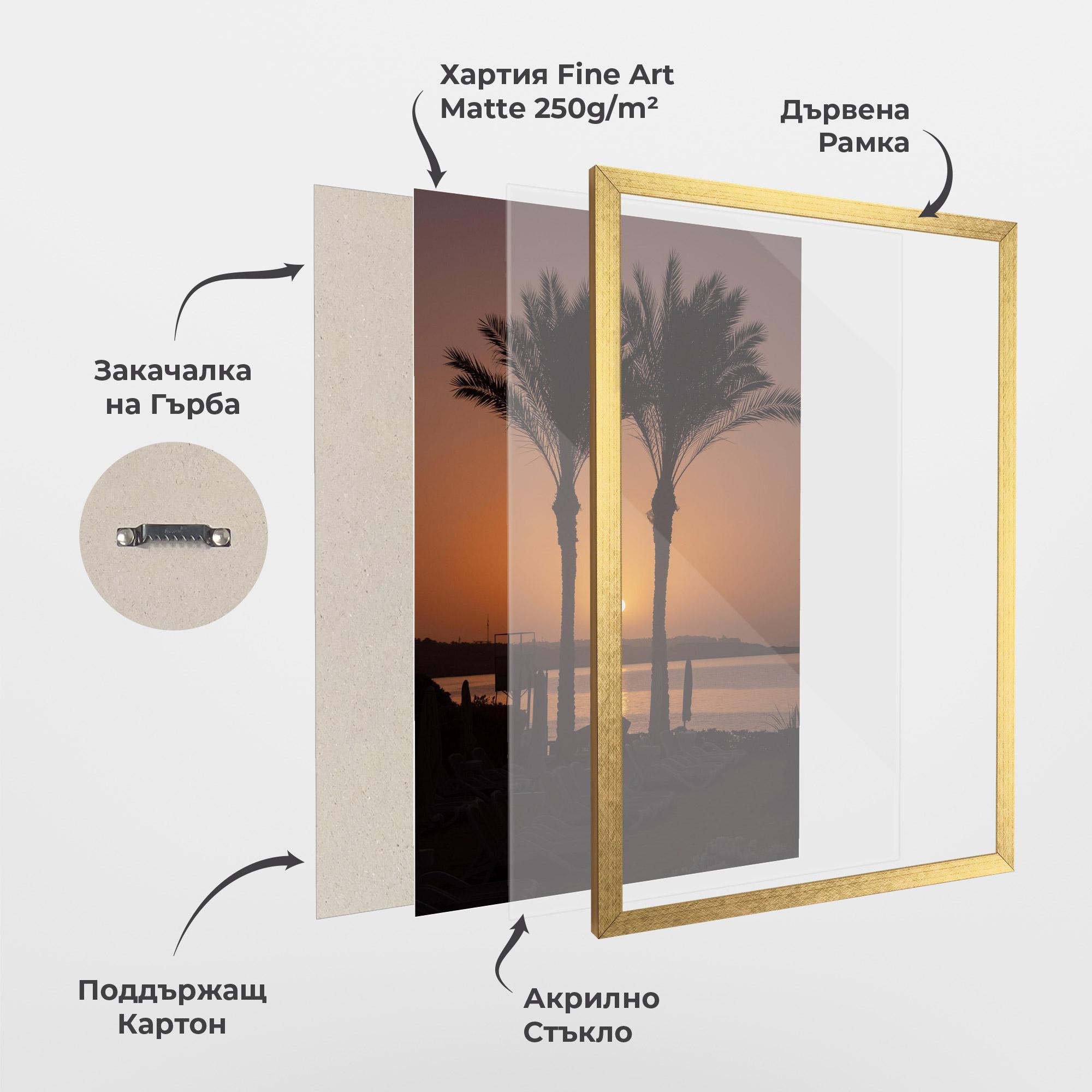 Рамкиран постер Night Palm mockup 1