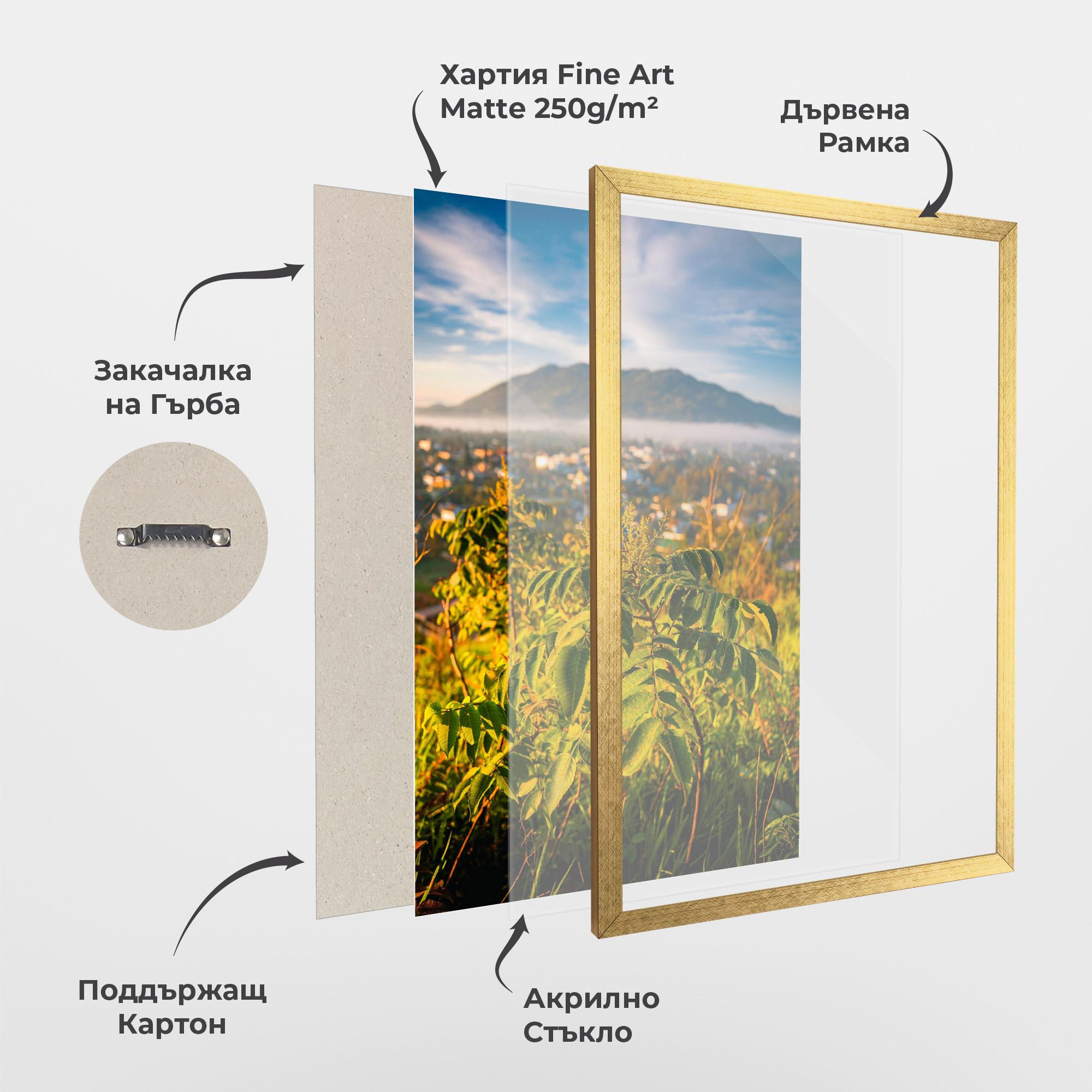 Рамкиран постер Summer Leaves mockup 1