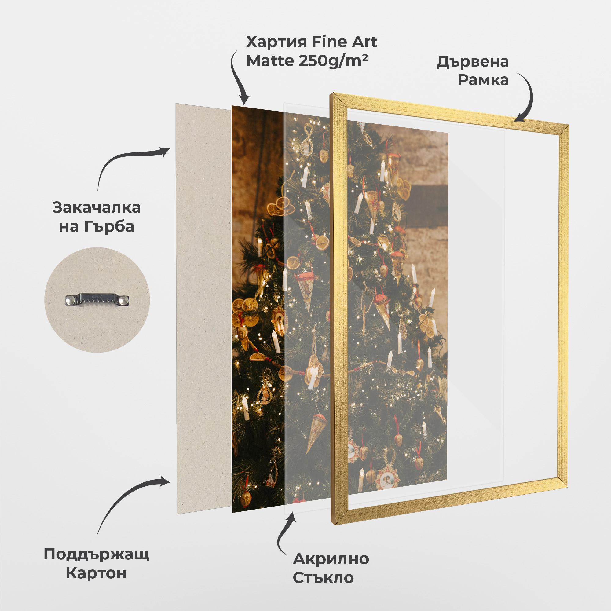 Рамкиран постер Orange Christmas Decor mockup 1