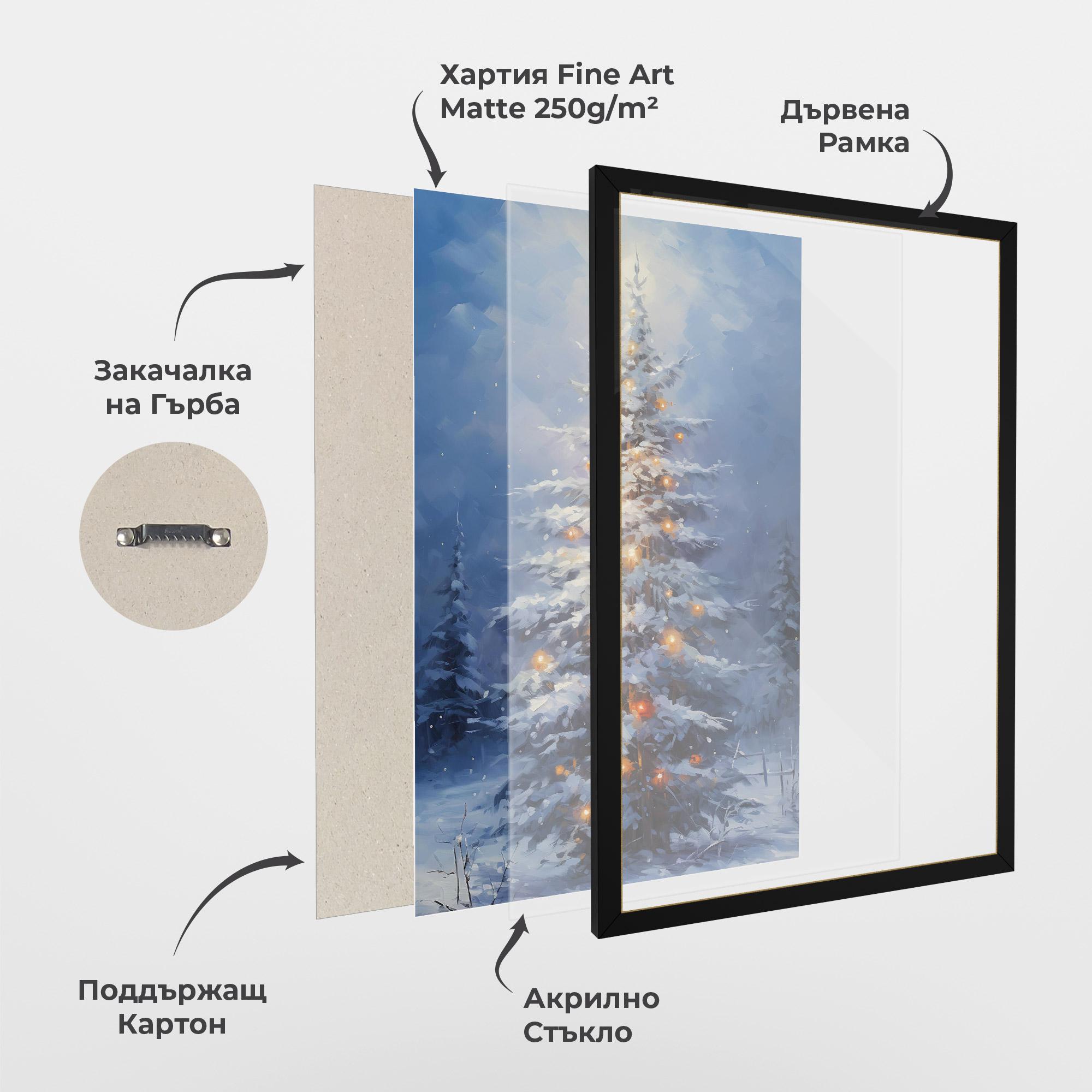 Рамкиран постер Tall Slender Tree mockup 1