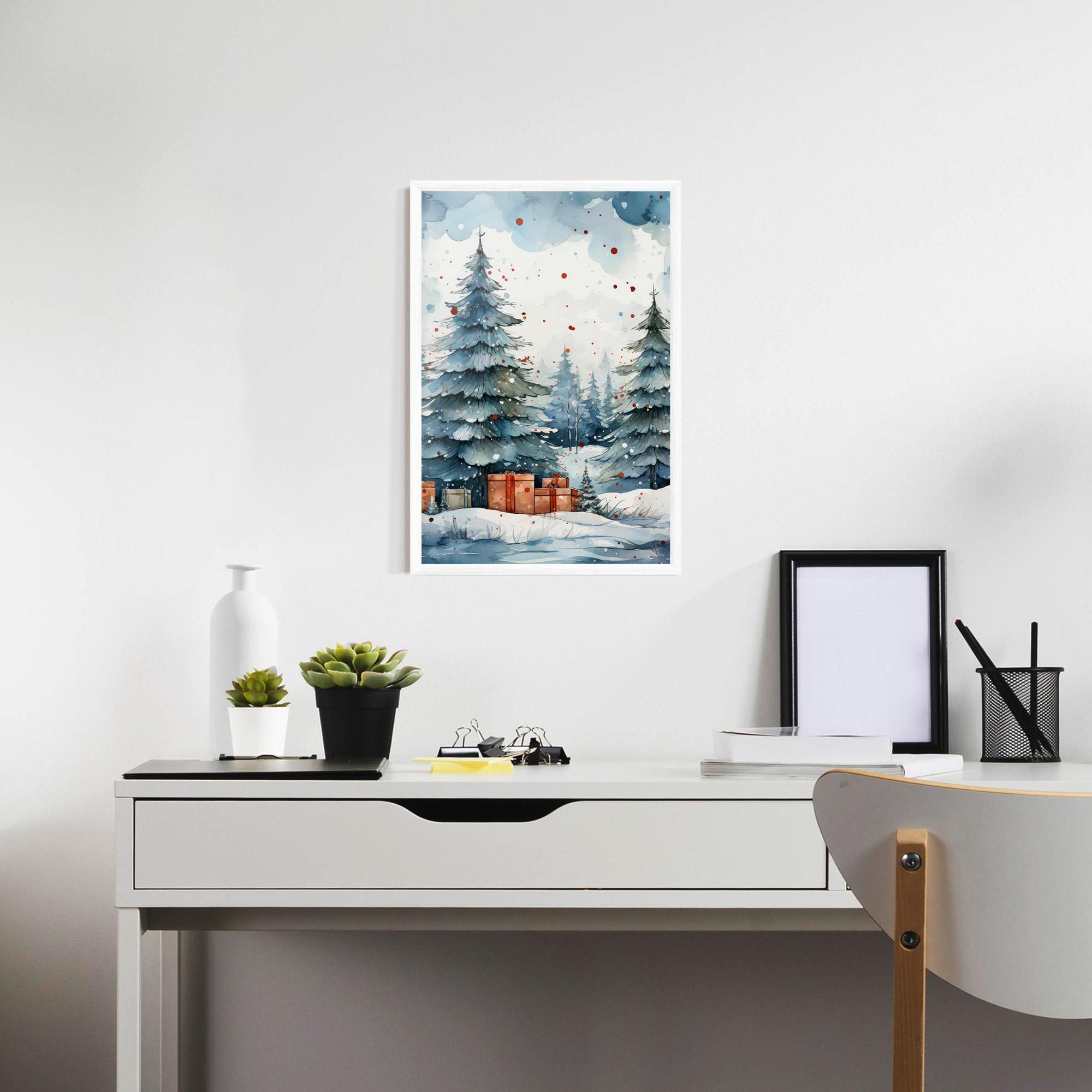 Рамкиран постер Watercolor Christmas mockup 7