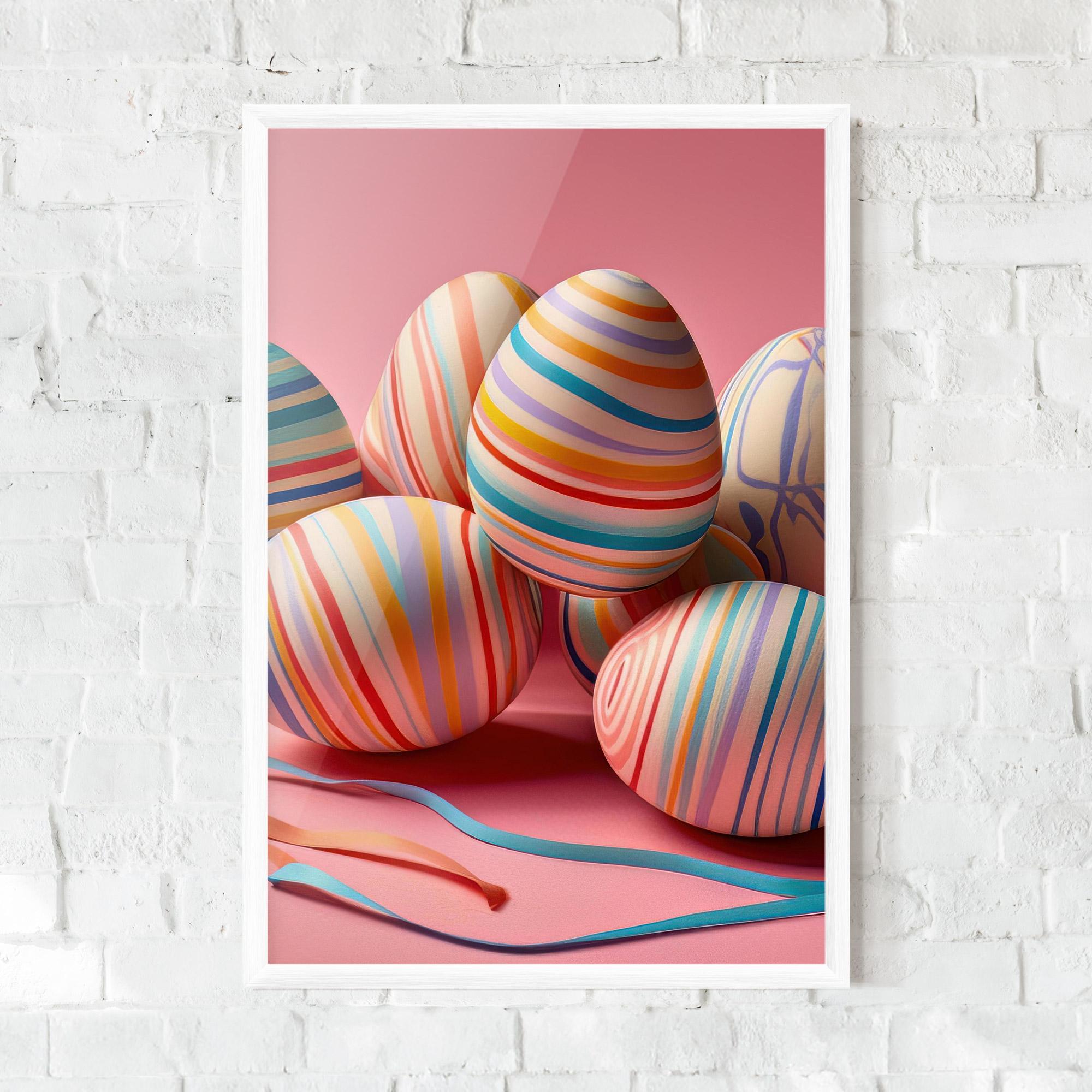 Рамкиран постер Easter Eggs Ribbons mockup 0