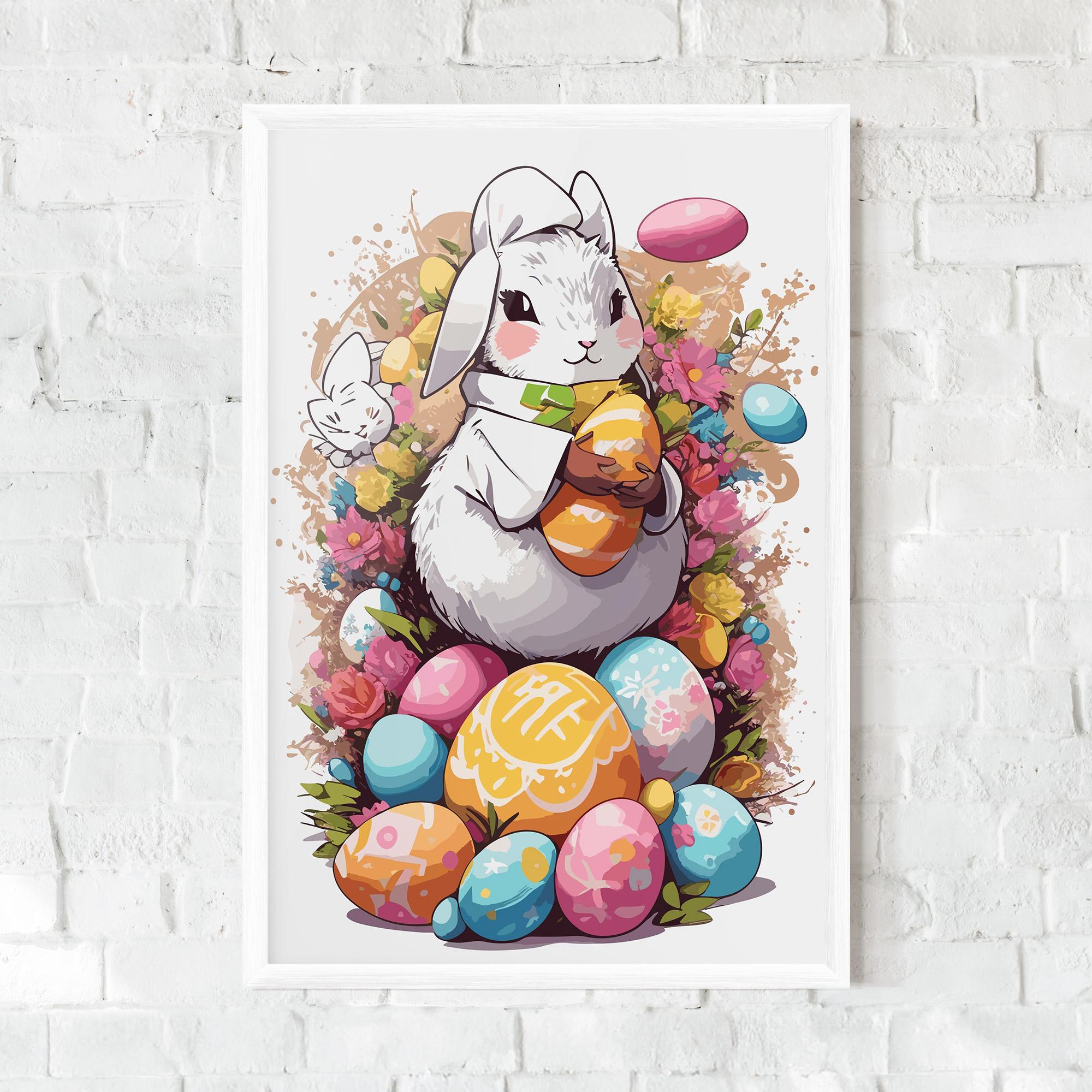 Рамкиран постер White Easter Bunny mockup 0