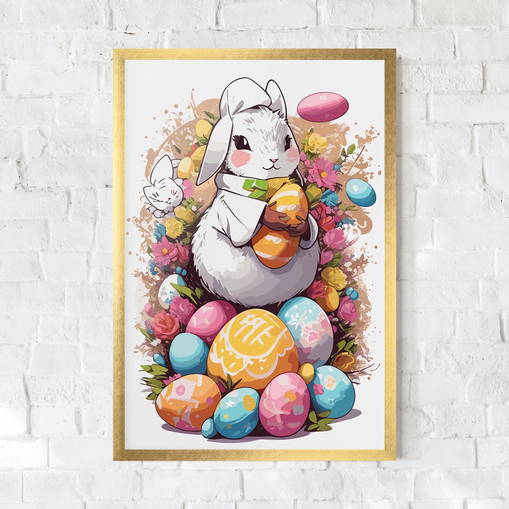 Рамкиран постер White Easter Bunny mockup 0