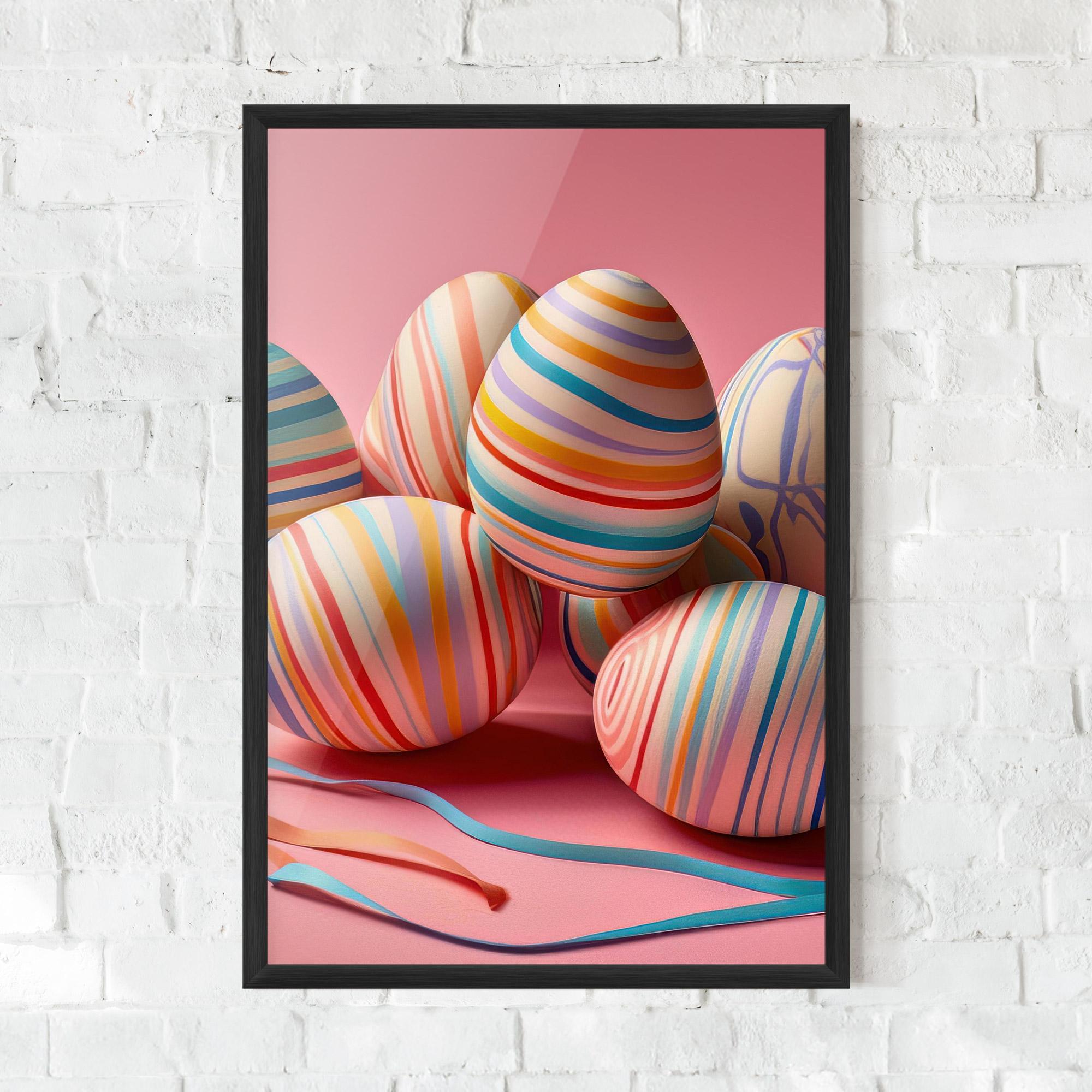 Рамкиран постер Easter Eggs Ribbons mockup 0