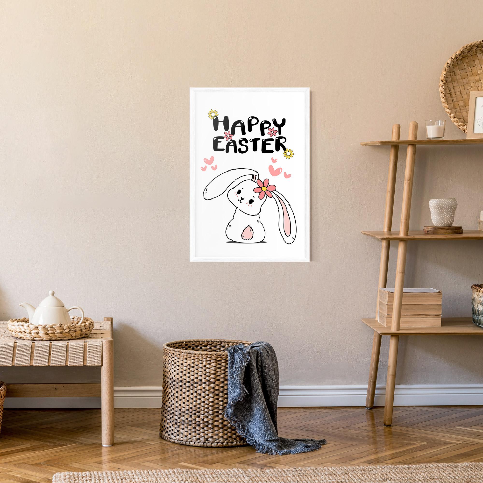 Рамкиран постер Cute Spring Bunny mockup 9