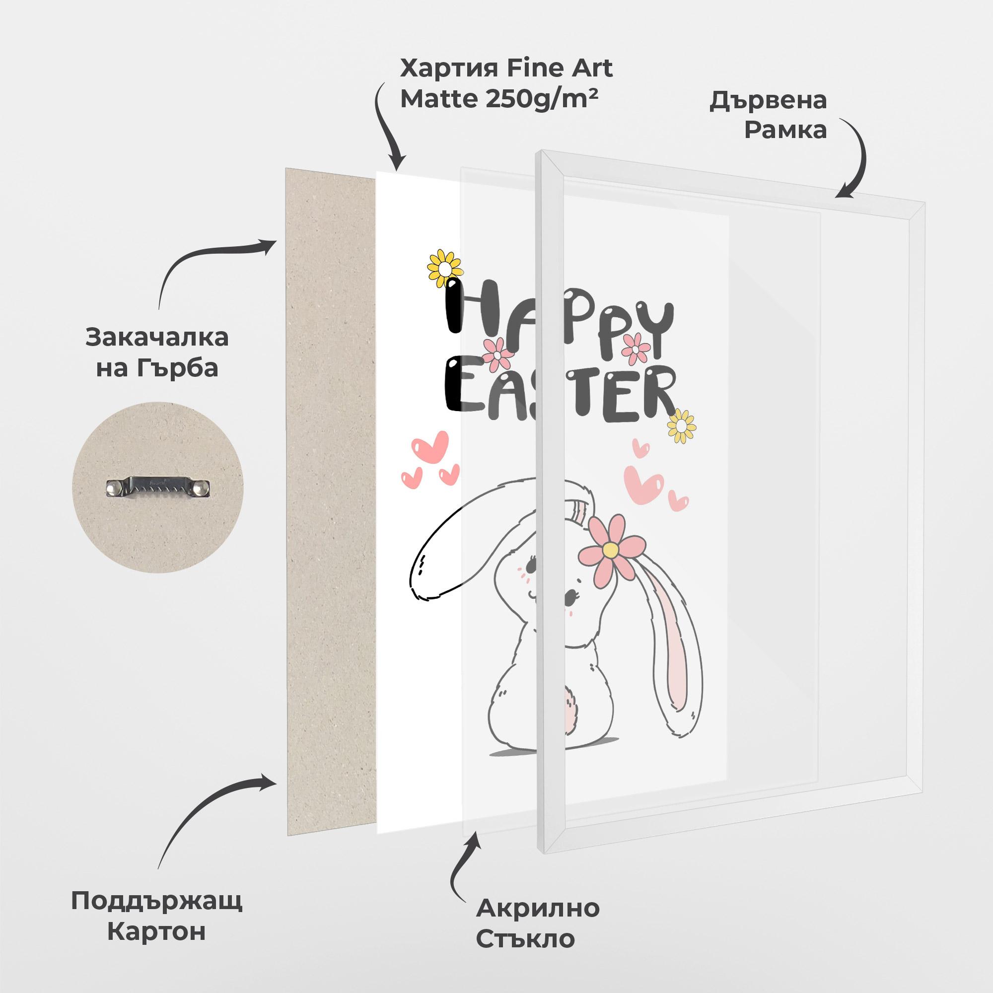 Рамкиран постер Cute Spring Bunny mockup 1