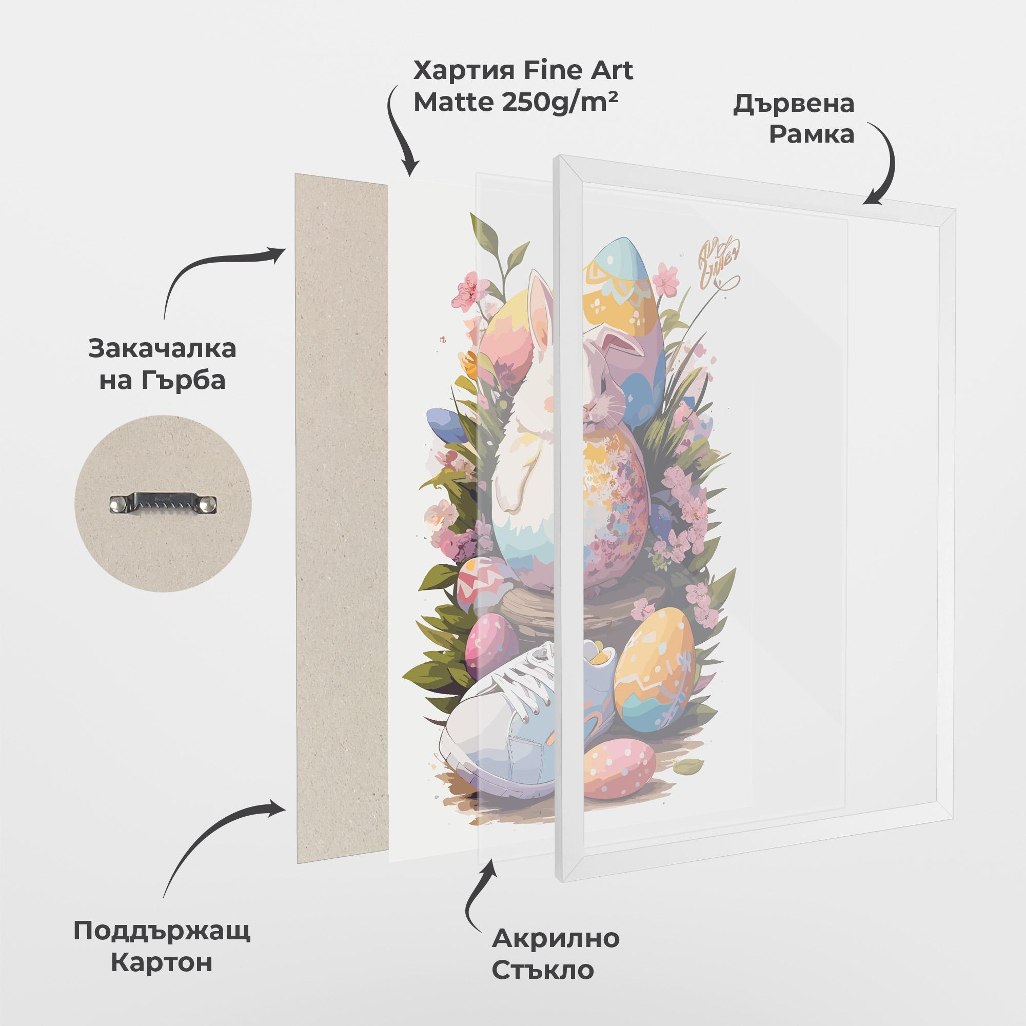 Рамкиран постер Fatt Cute Bunny mockup 1