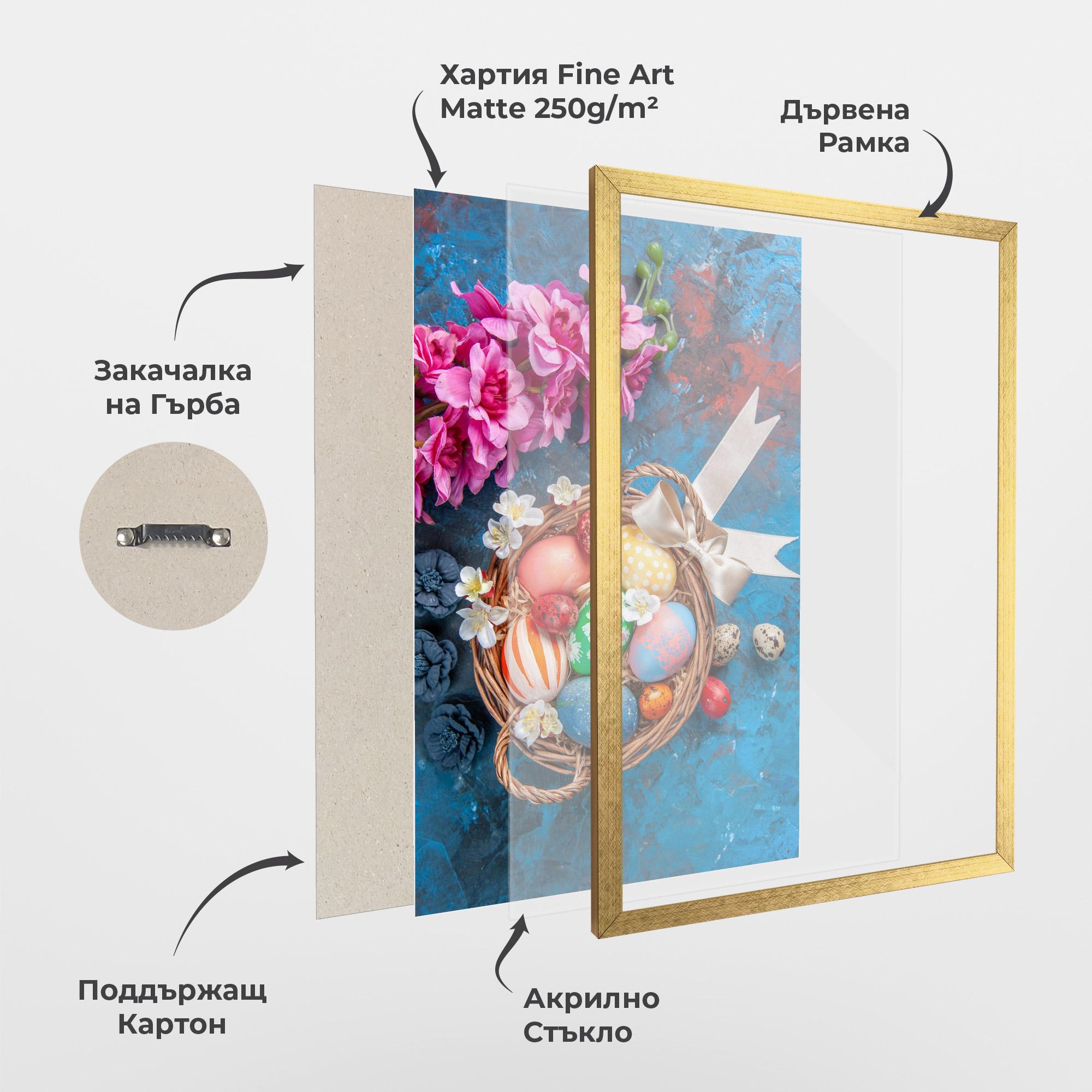 Рамкиран постер Colored Easter Eggs mockup 1