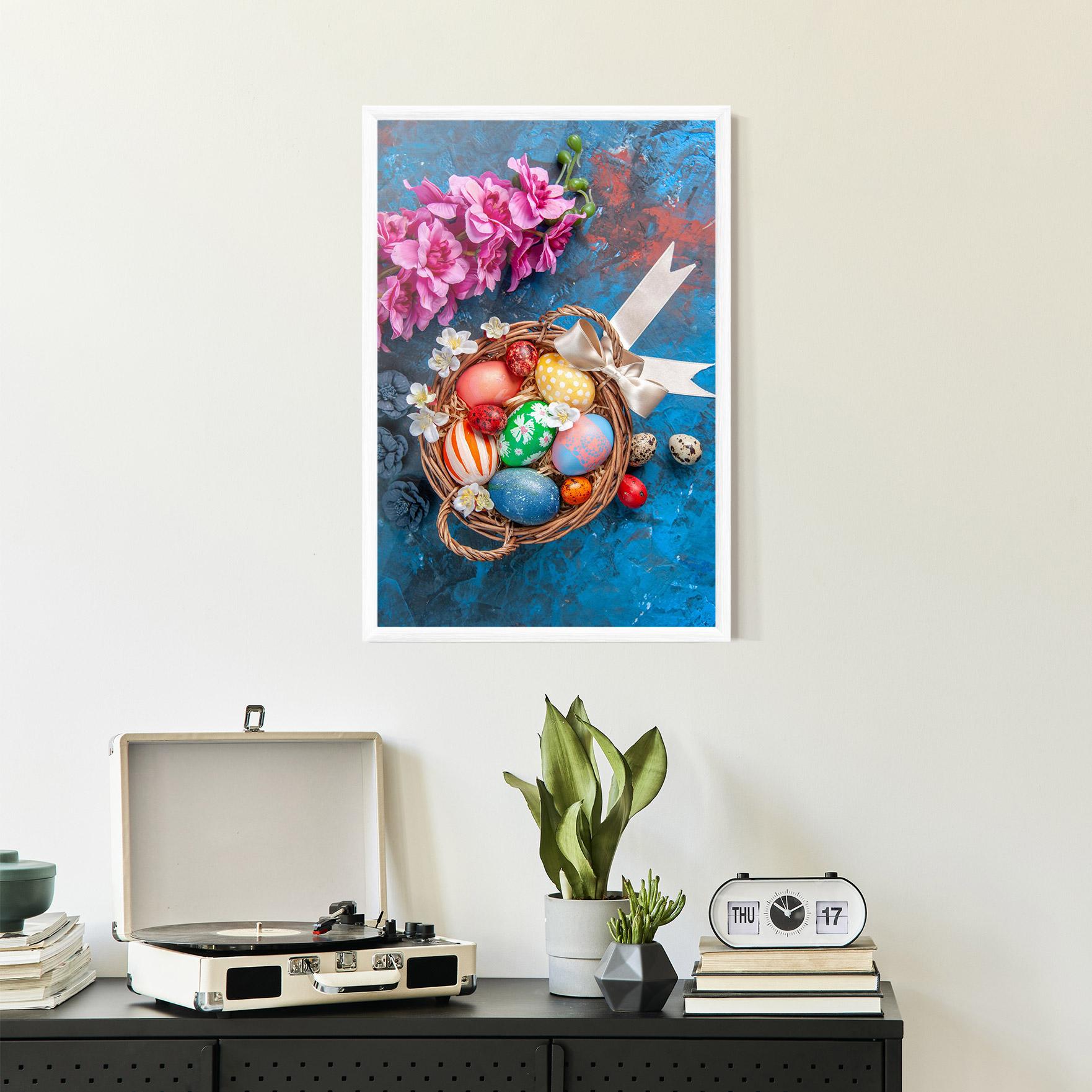 Рамкиран постер Colored Easter Eggs mockup 2