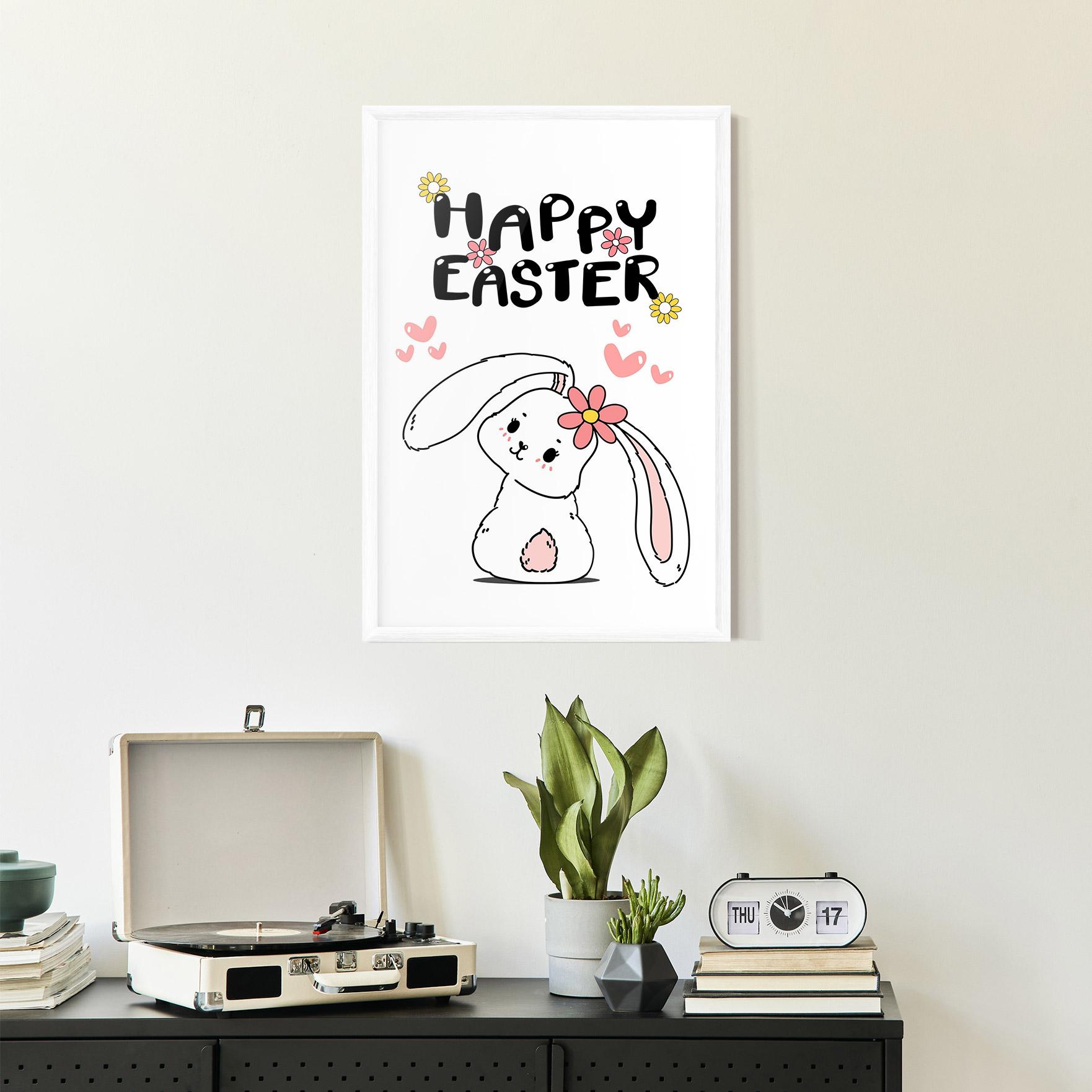 Рамкиран постер Cute Spring Bunny mockup 2
