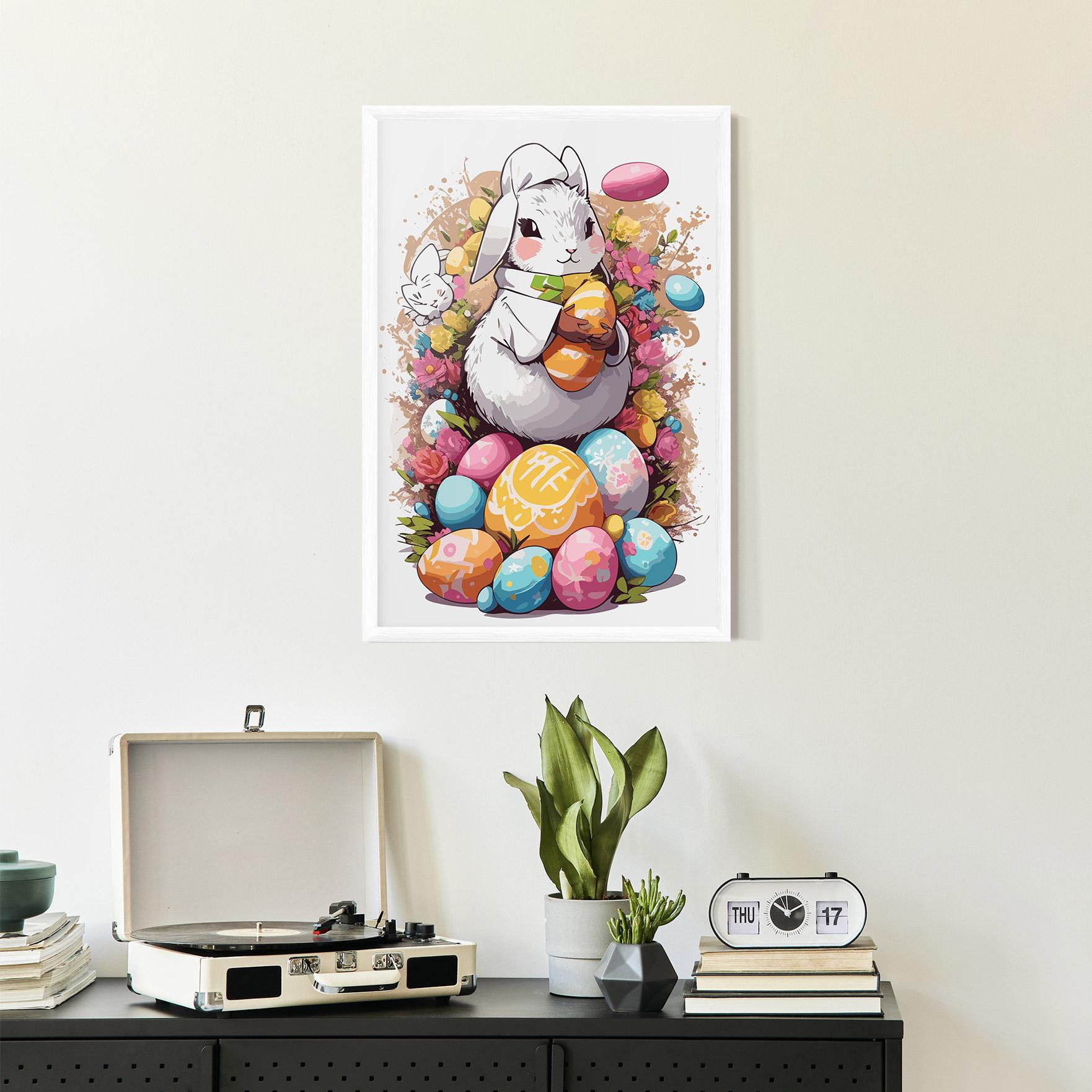 Рамкиран постер White Easter Bunny mockup 2