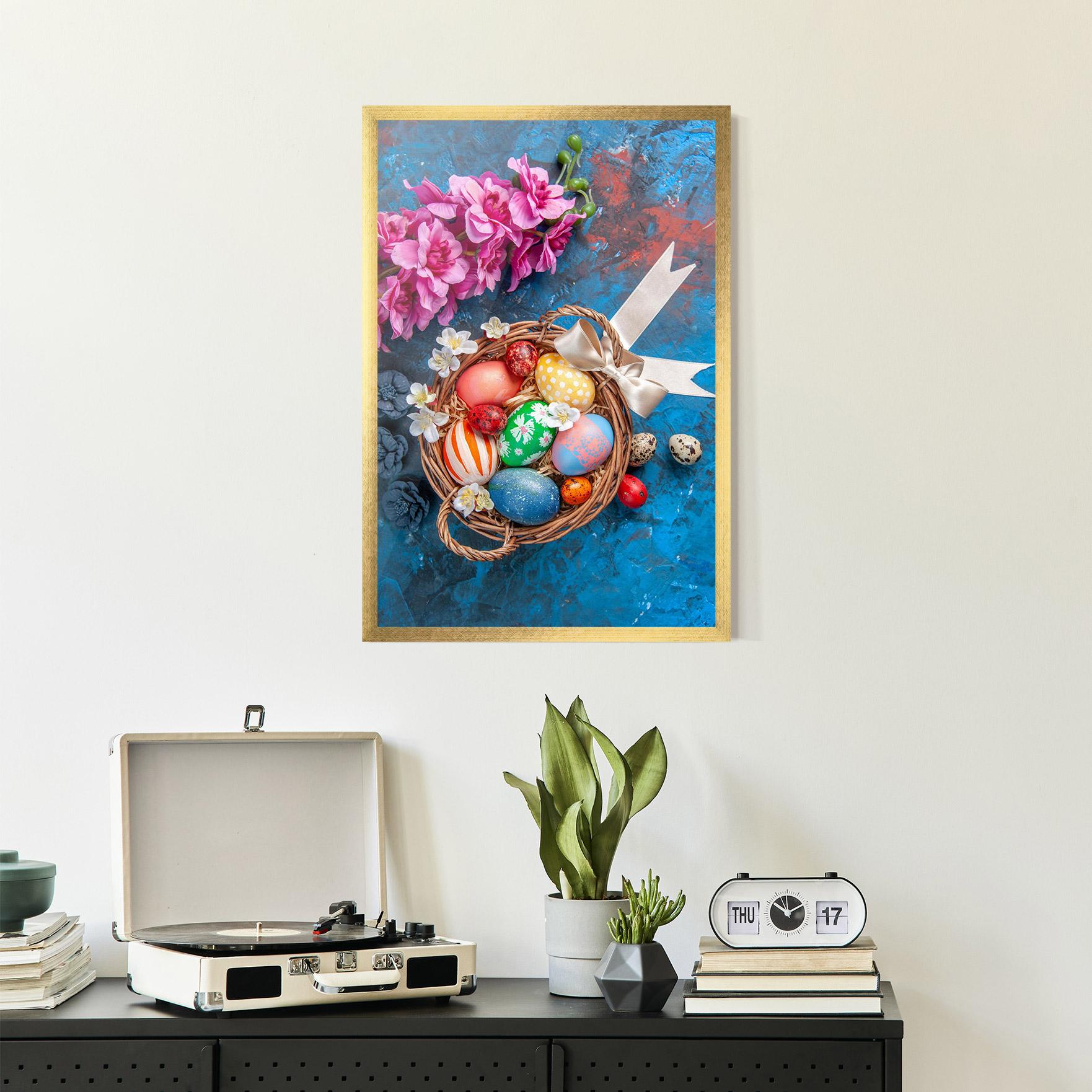 Рамкиран постер Colored Easter Eggs mockup 2