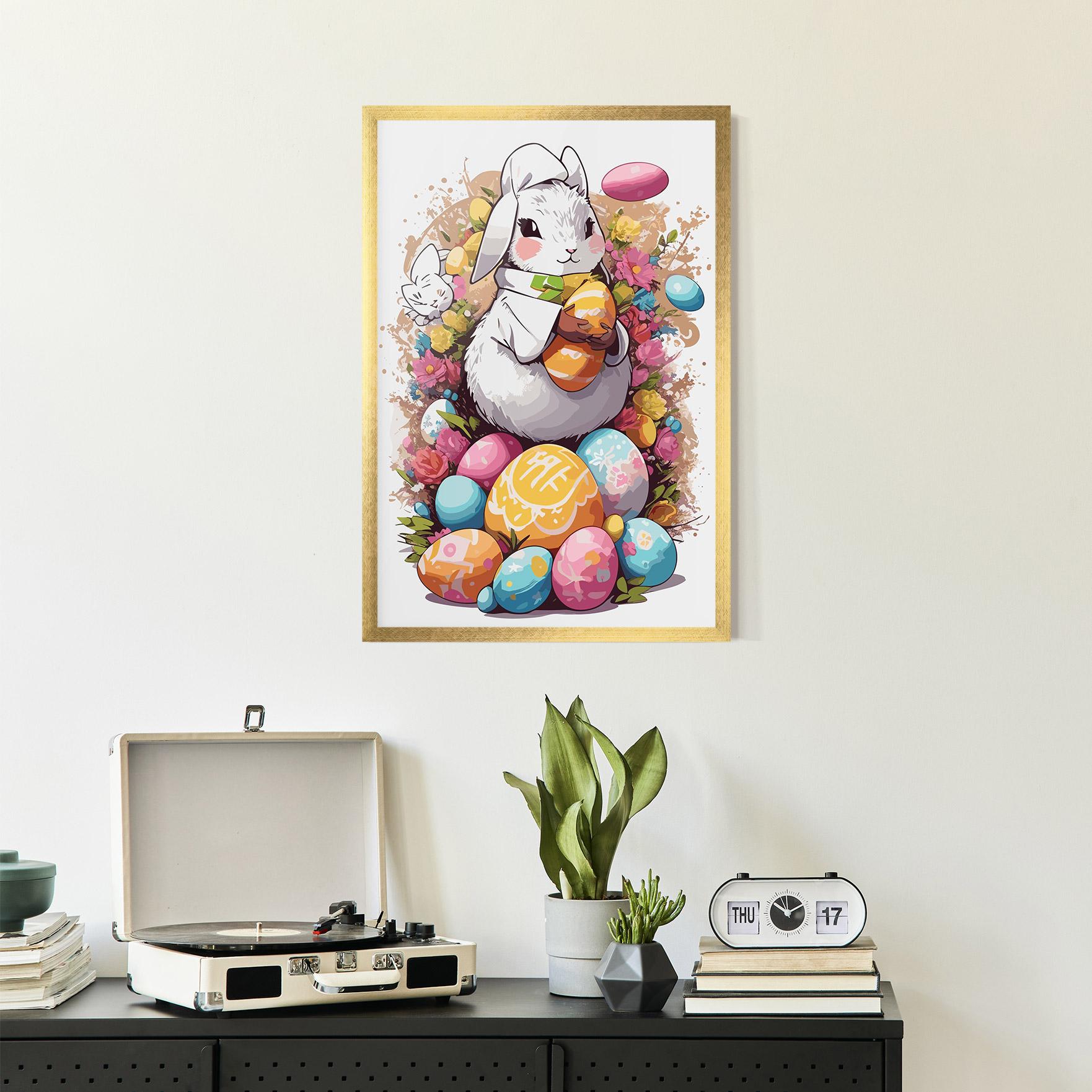 Рамкиран постер White Easter Bunny mockup 2