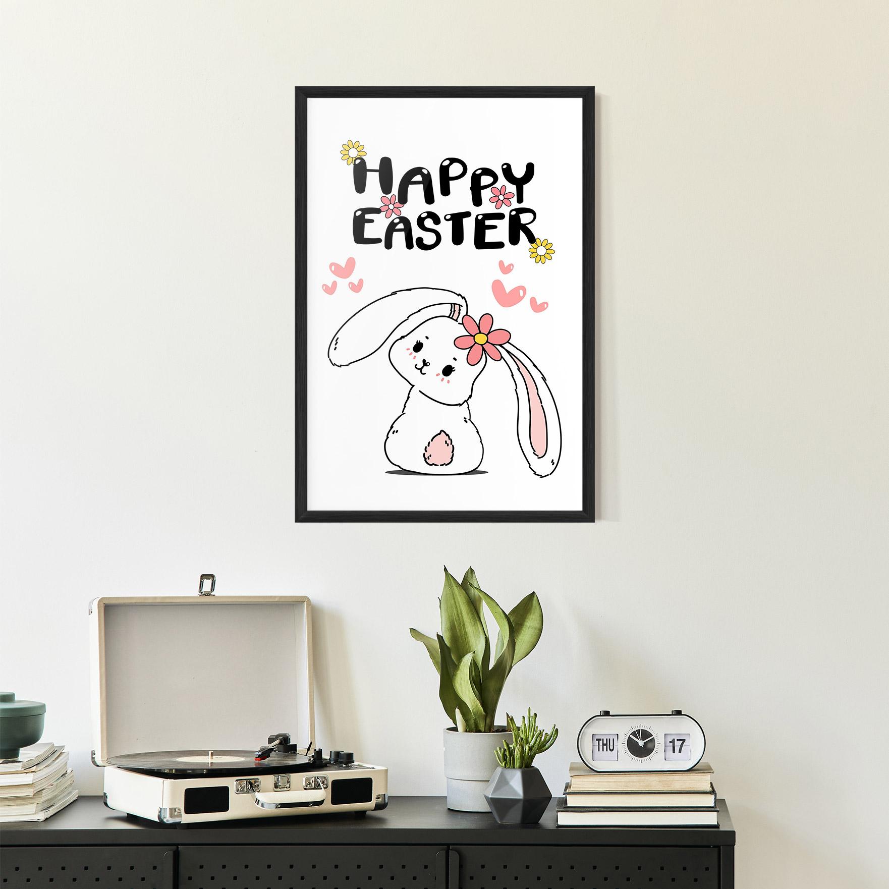 Рамкиран постер Cute Spring Bunny mockup 2
