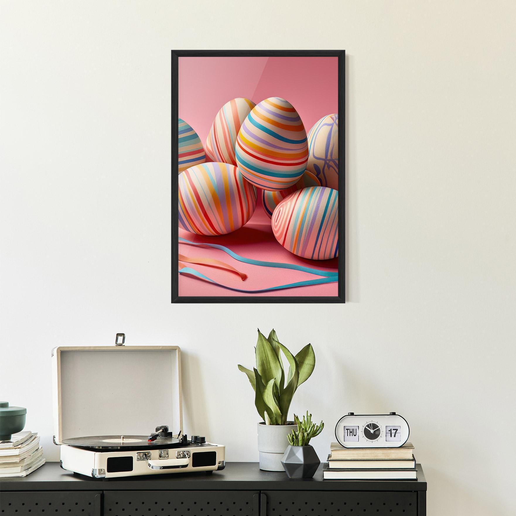 Рамкиран постер Easter Eggs Ribbons mockup 2