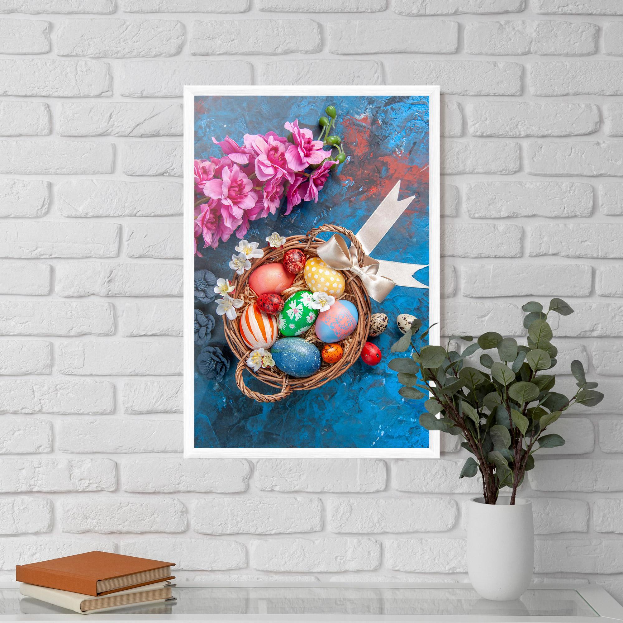Рамкиран постер Colored Easter Eggs mockup 5