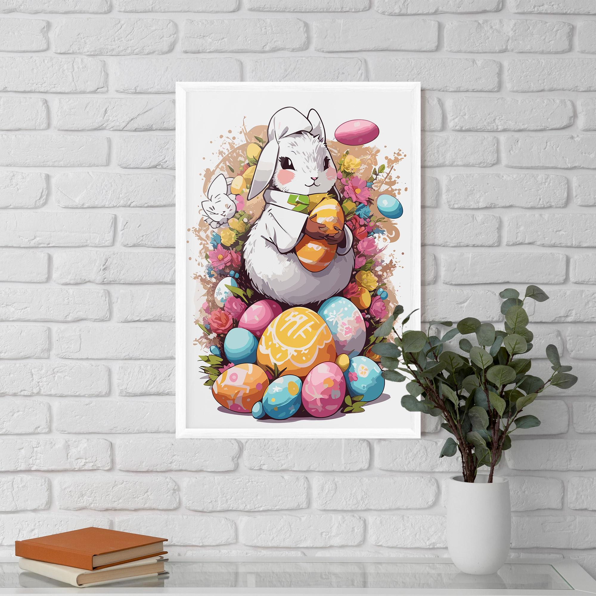 Рамкиран постер White Easter Bunny mockup 5