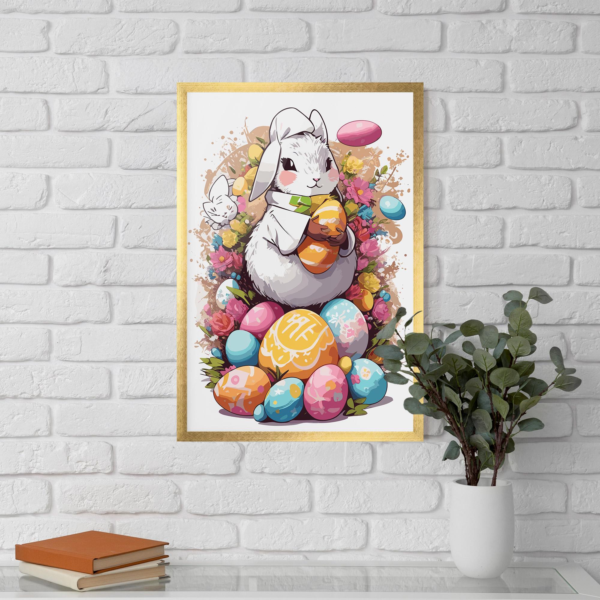 Рамкиран постер White Easter Bunny mockup 5