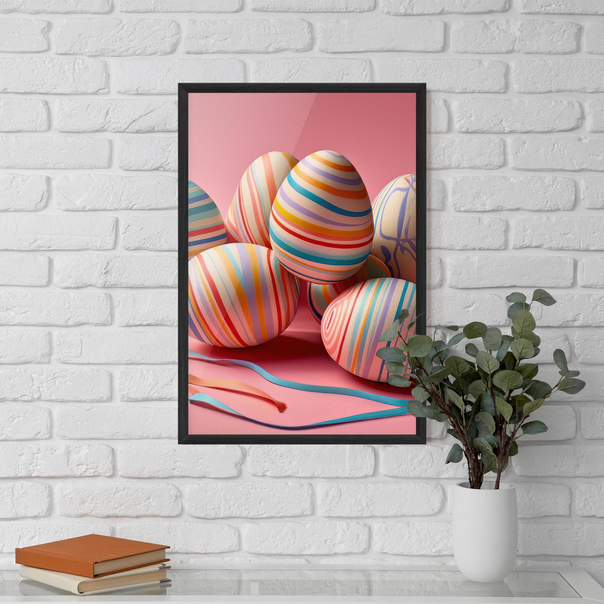 Рамкиран постер Easter Eggs Ribbons mockup 5