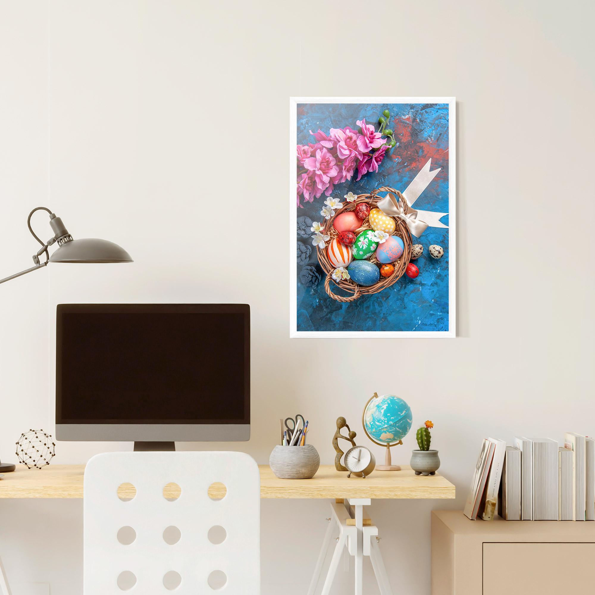 Рамкиран постер Colored Easter Eggs mockup 6